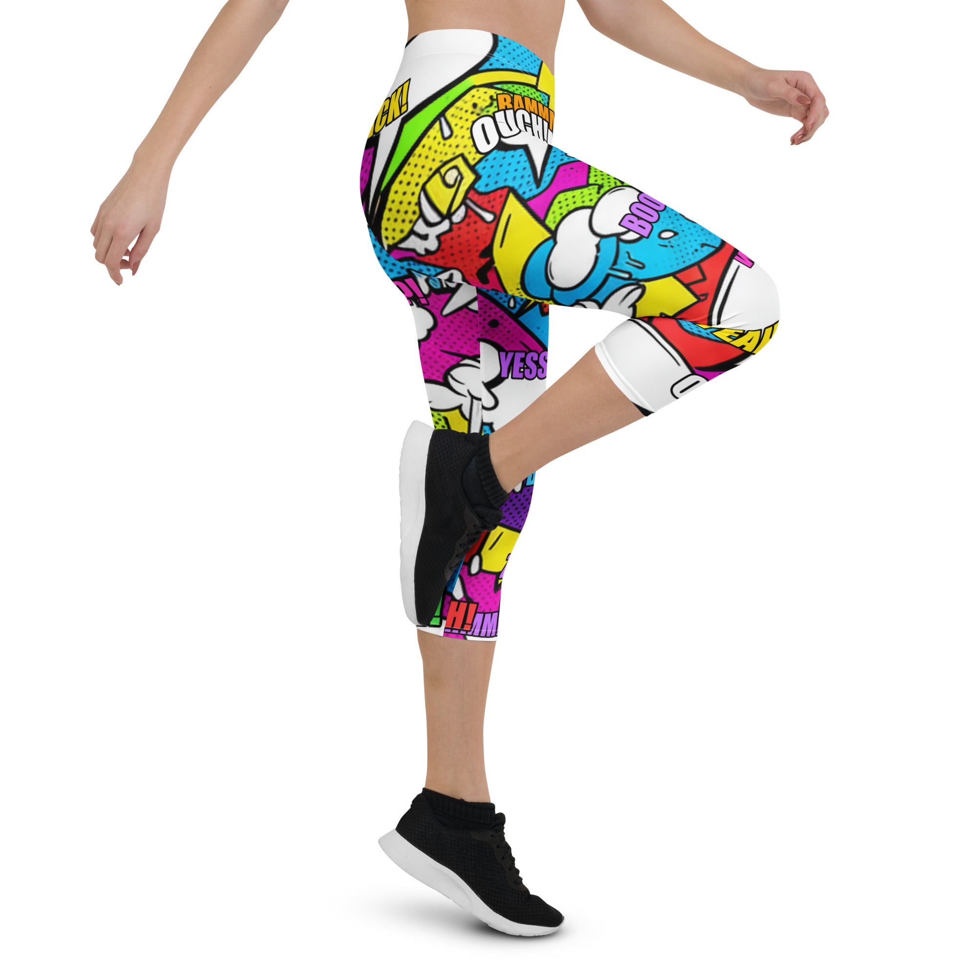 Comic Strip Graffiti Street Capri Leggings | GearBunch