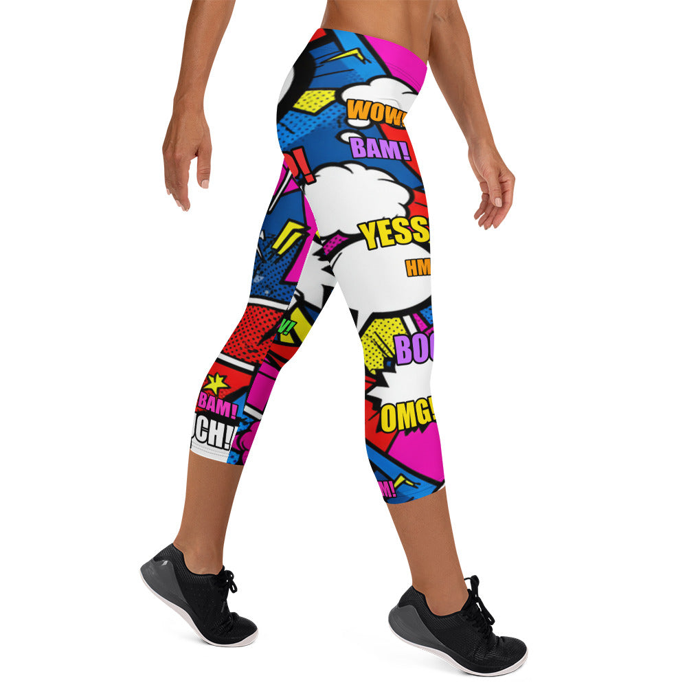 Comic Ninja Night Capri Leggings | GearBunch