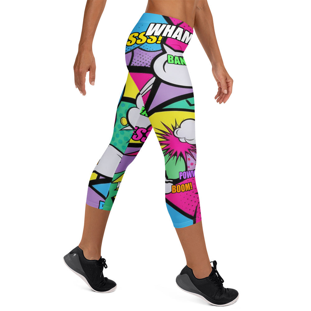 Comic Strip Pop Candy Capri Leggings | GearBunch