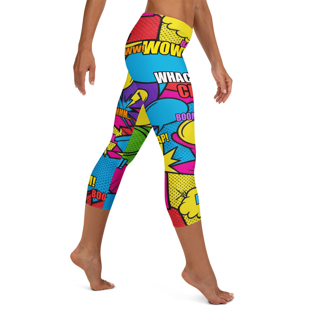 Comic Retro Sunday Capri Leggings | GearBunch