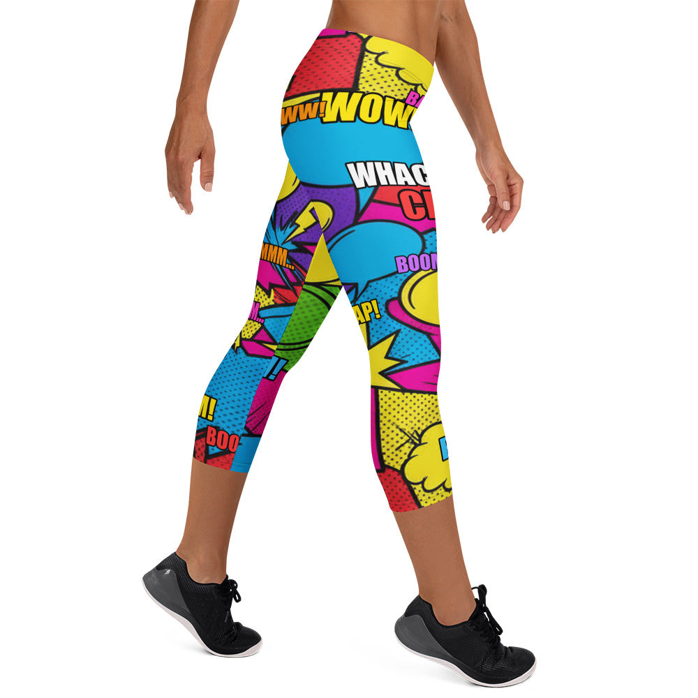 Comic Retro Sunday Capri Leggings | GearBunch