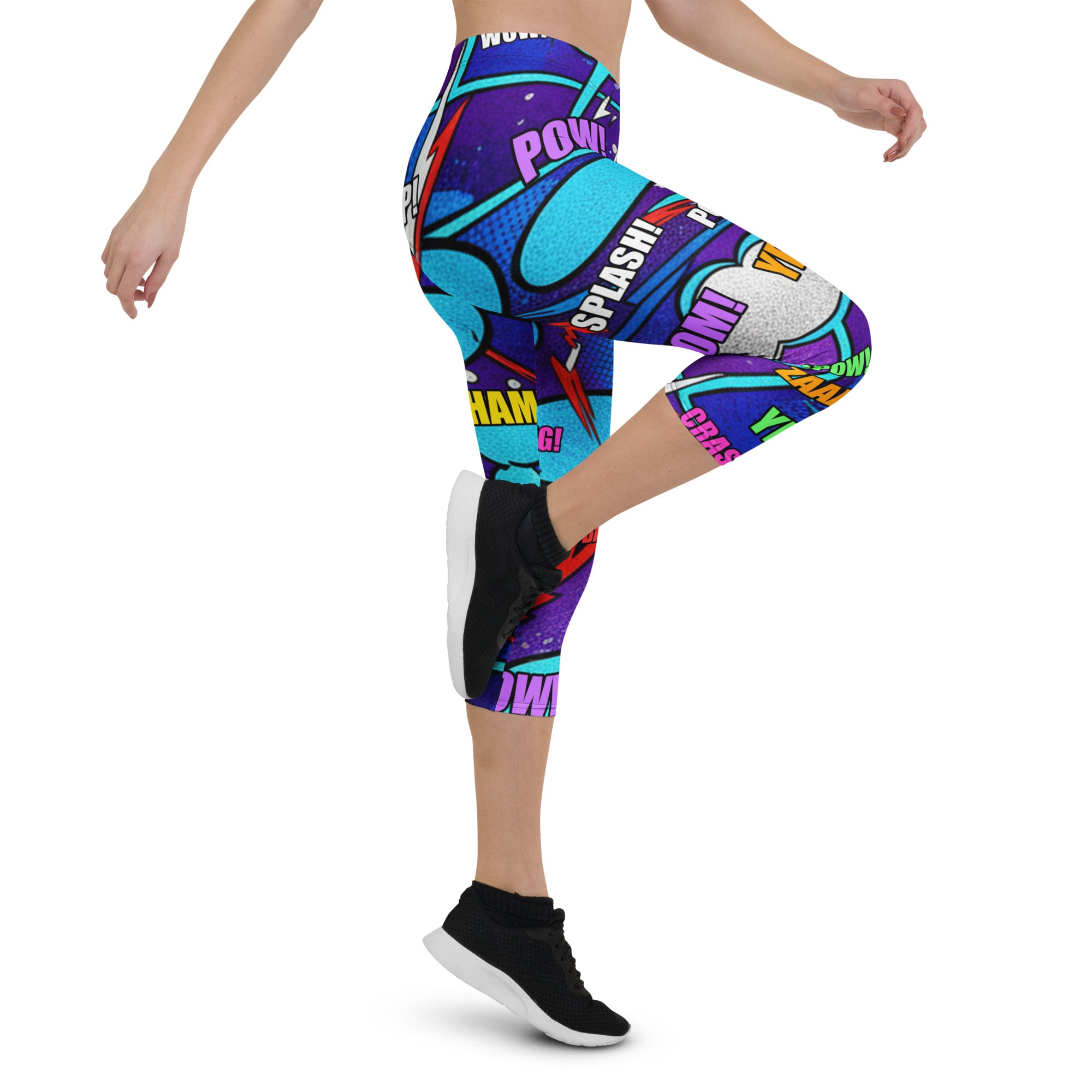 Comic Strip Space Battle Capri Leggings | GearBunch