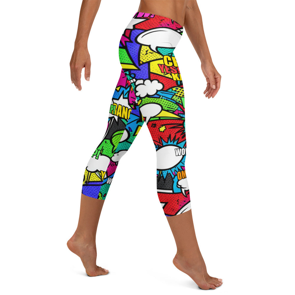 Comic Zombie Apocalypse Capri Leggings | GearBunch