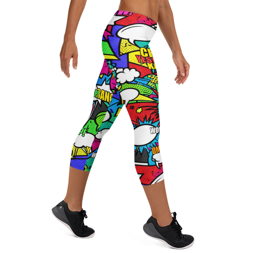 Comic Zombie Apocalypse Capri Leggings | GearBunch