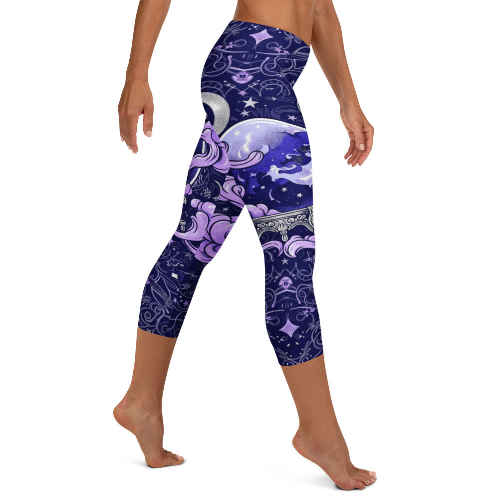 Crystal Ball Smoke Magic Capri Leggings | GearBunch