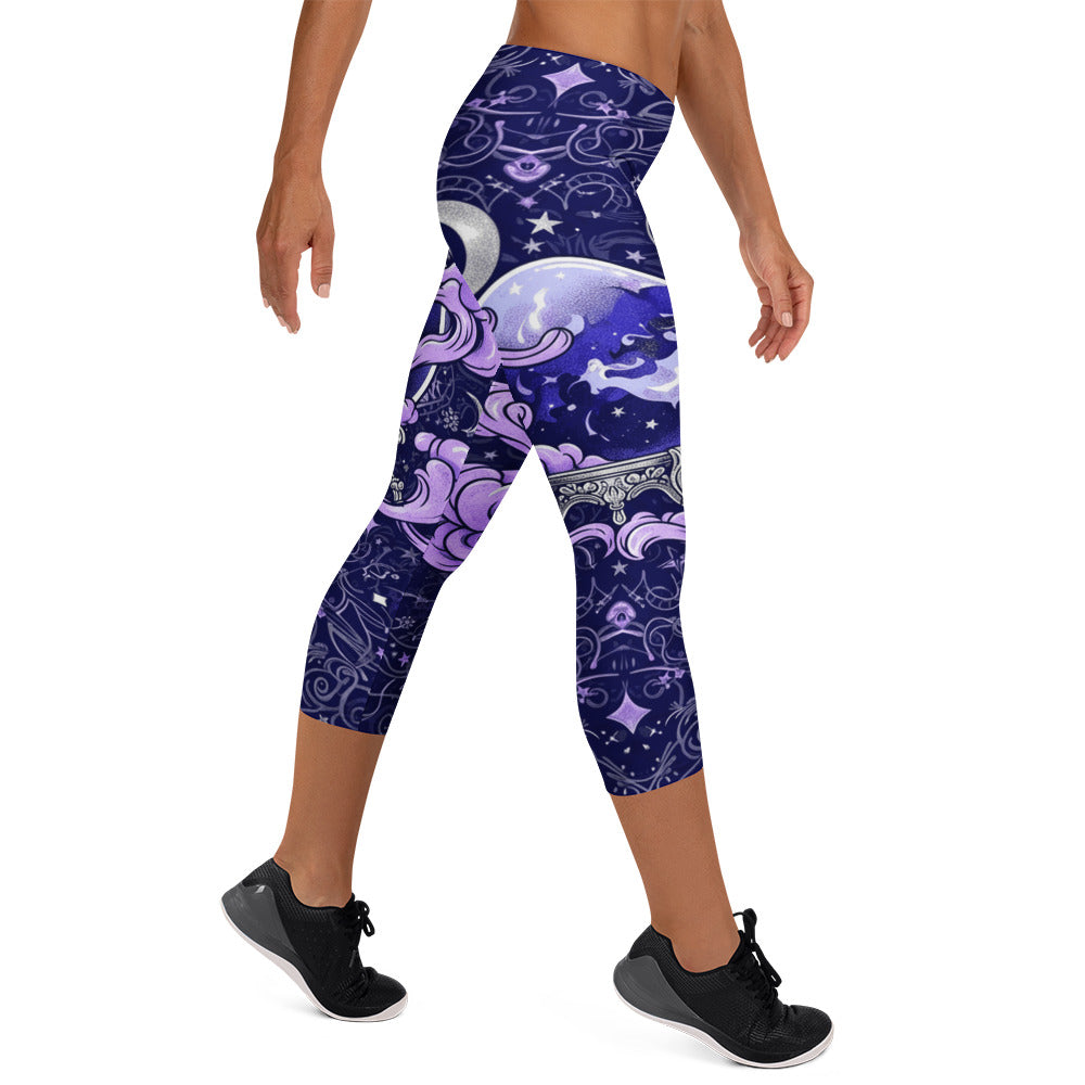 Crystal Ball Smoke Magic Capri Leggings | GearBunch