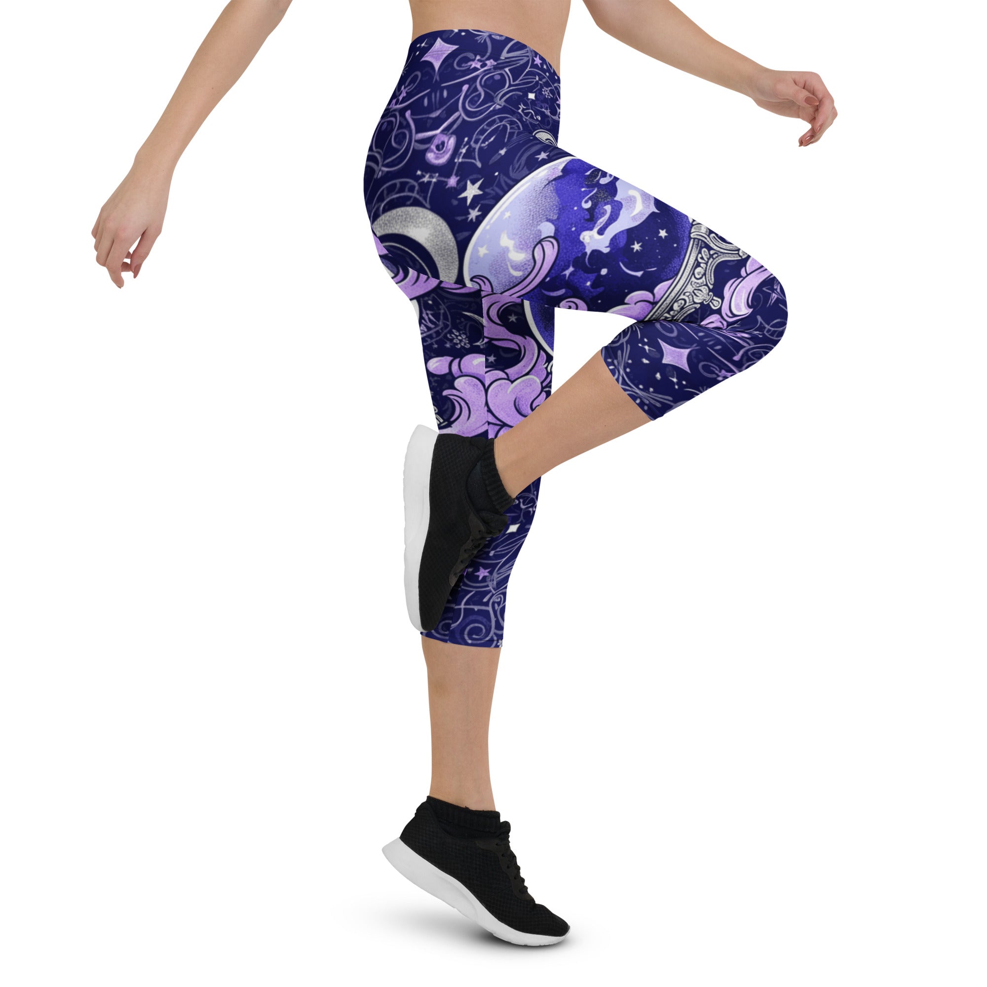 Crystal Ball Smoke Magic Capri Leggings | GearBunch