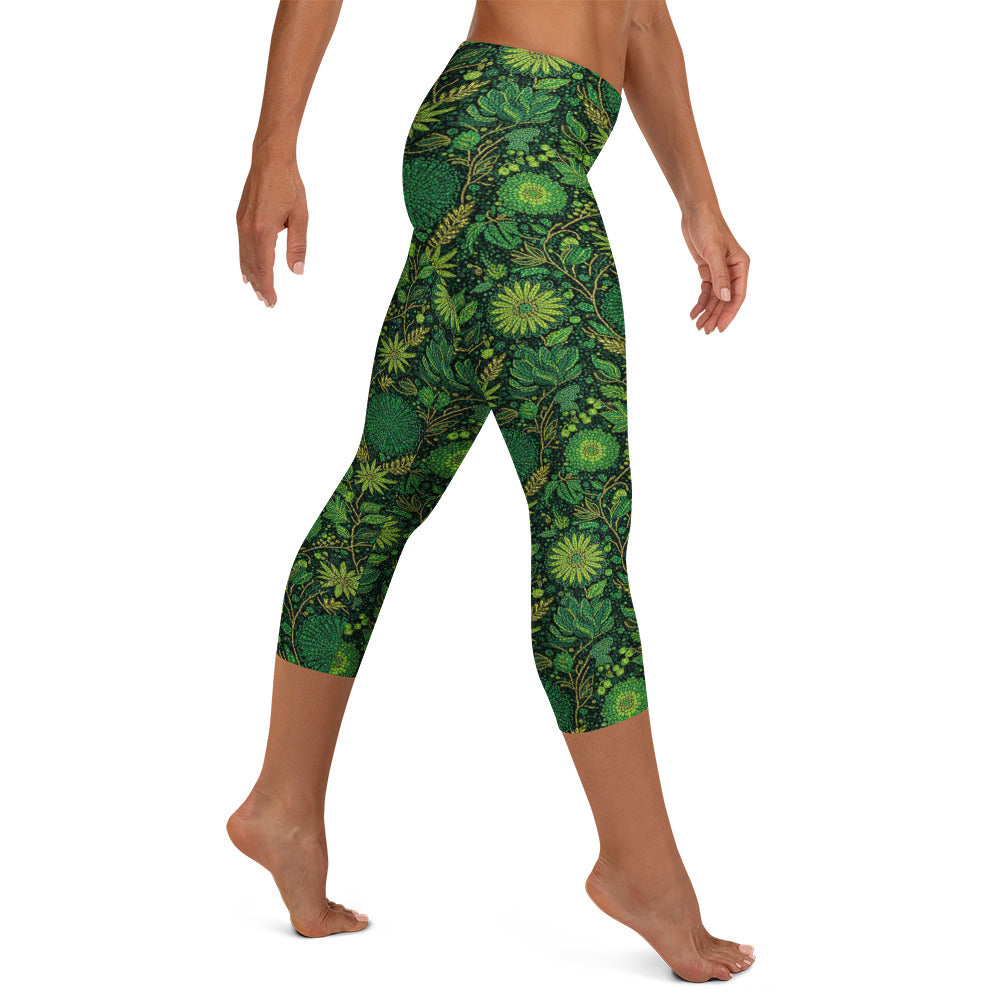 Emerald Jungle Capri Leggings | GearBunch