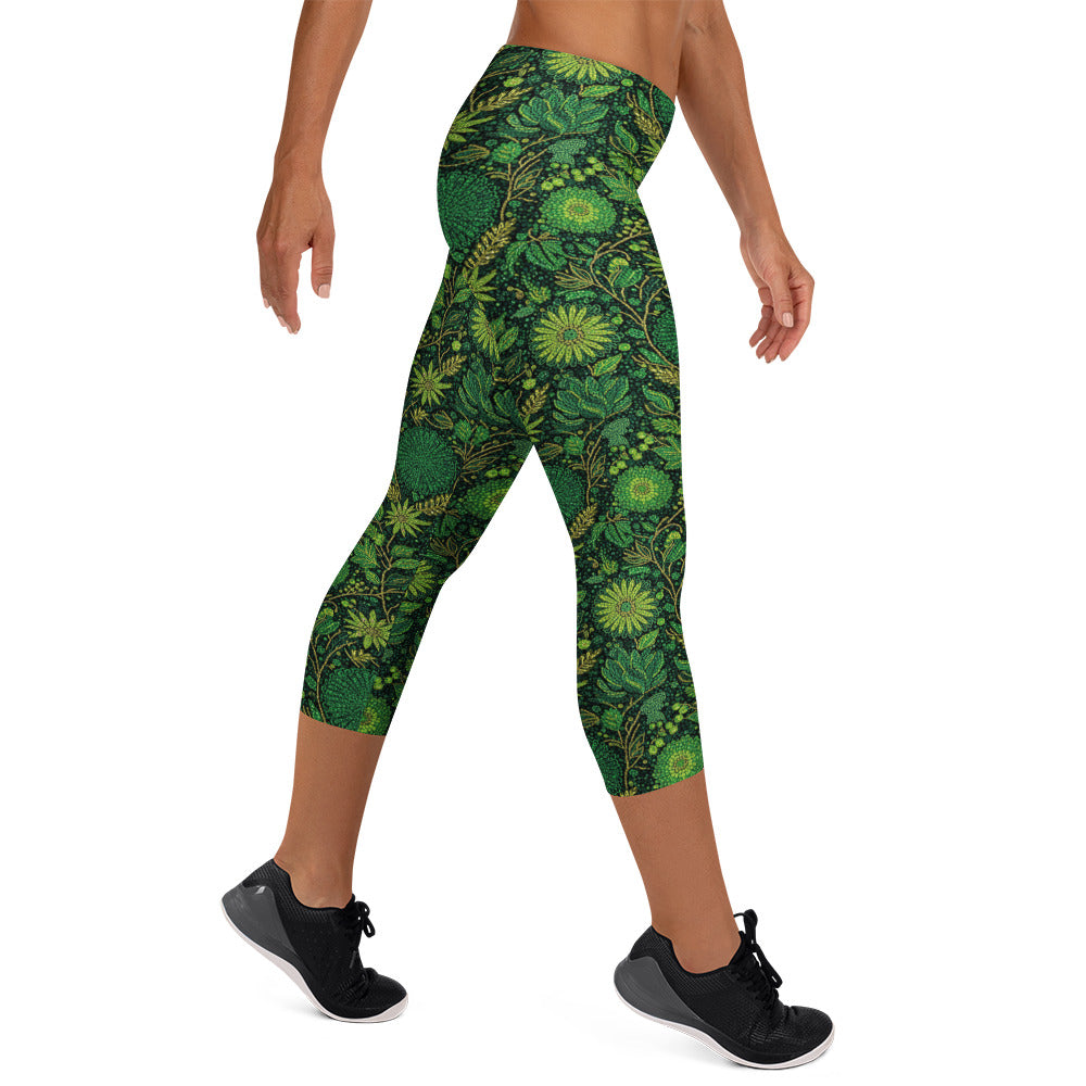 Emerald Jungle Capri Leggings | GearBunch