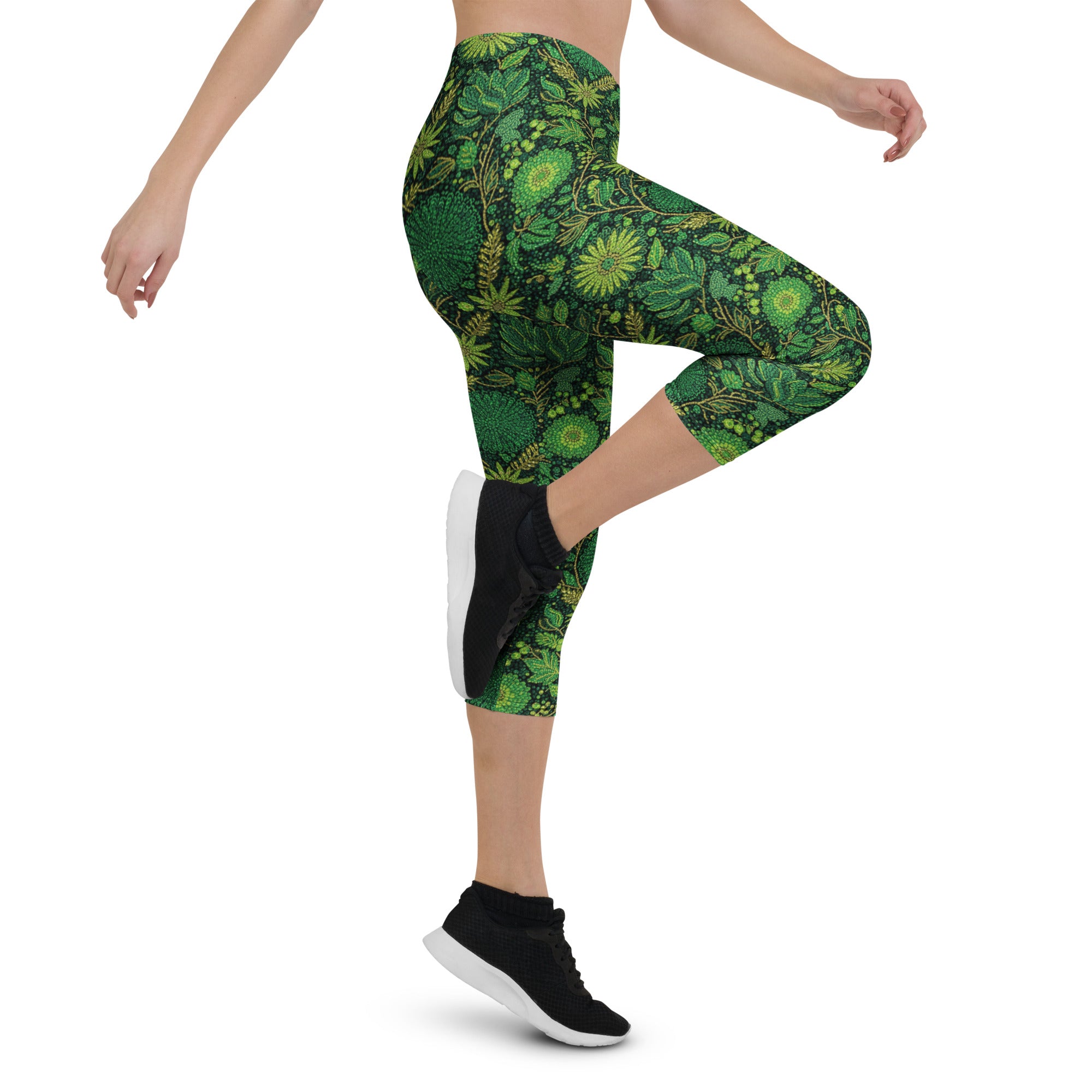 Emerald Jungle Capri Leggings | GearBunch