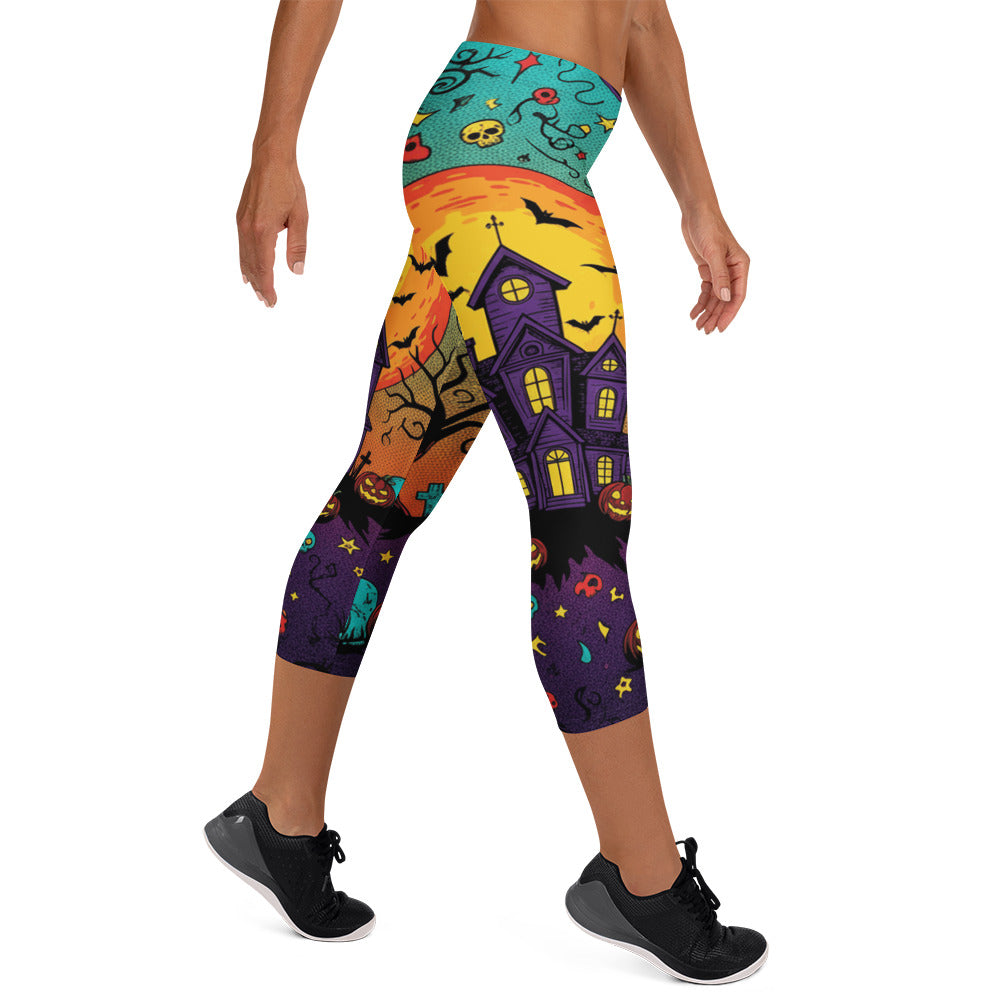 Haunted Manor Twilight Capri Leggings | GearBunch