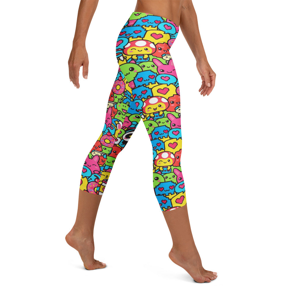 Kawaii Arcade Game Capri Leggings | GearBunch