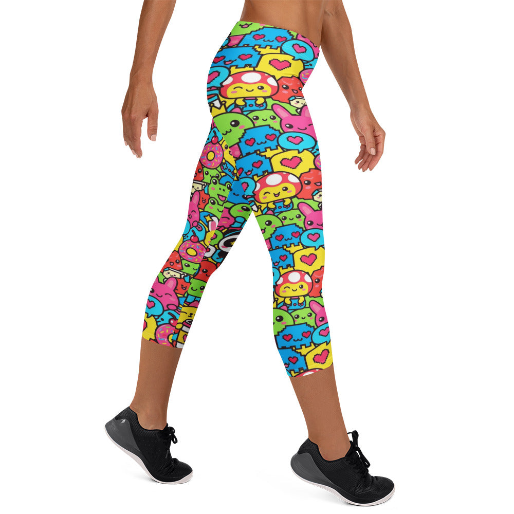 Kawaii Arcade Game Capri Leggings | GearBunch