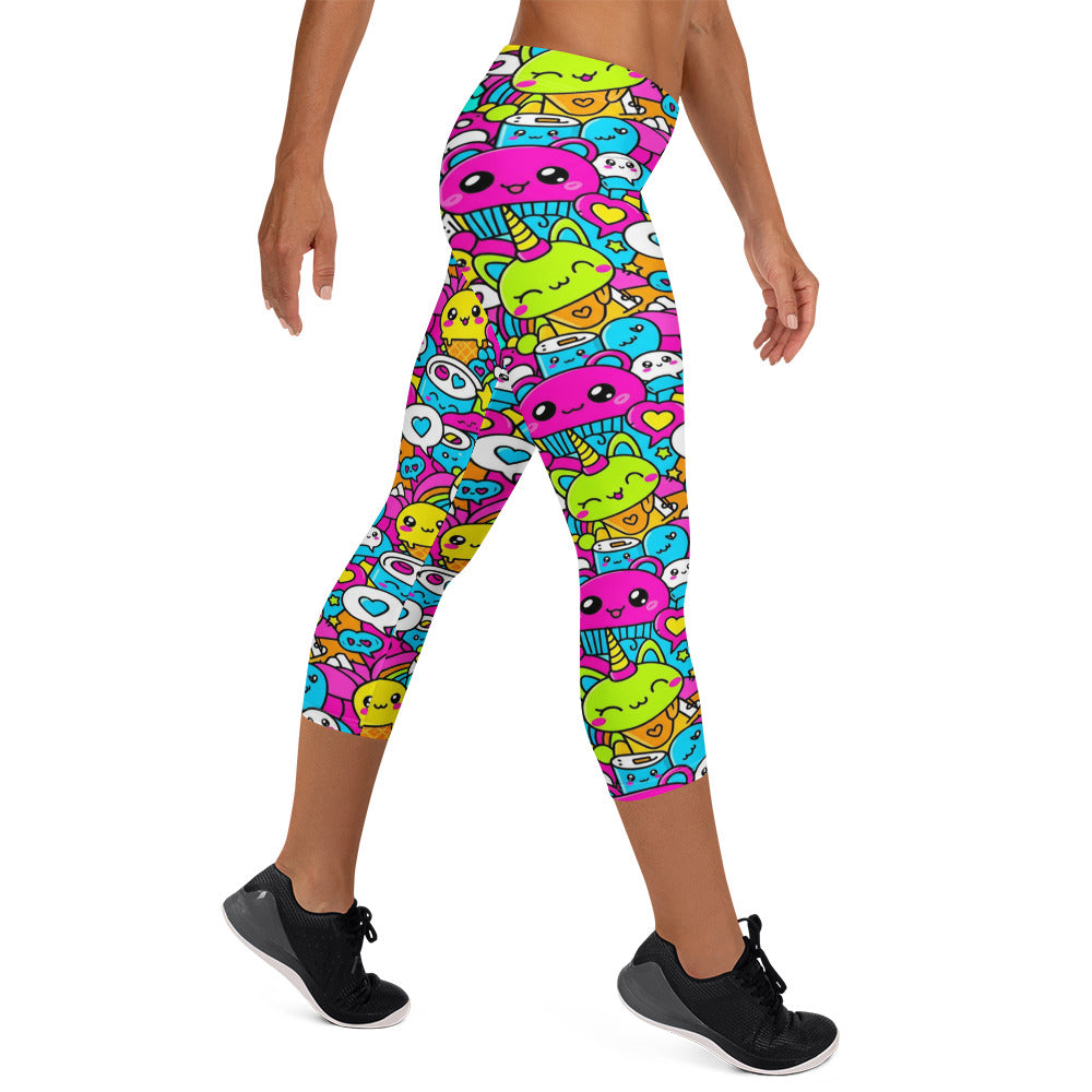 Kawaii Candy Land Capri Leggings | GearBunch