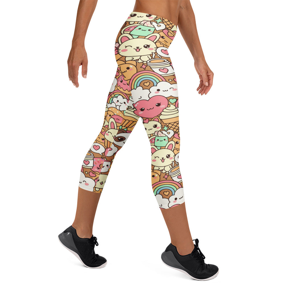Kawaii Coffee Break Capri Leggings | GearBunch