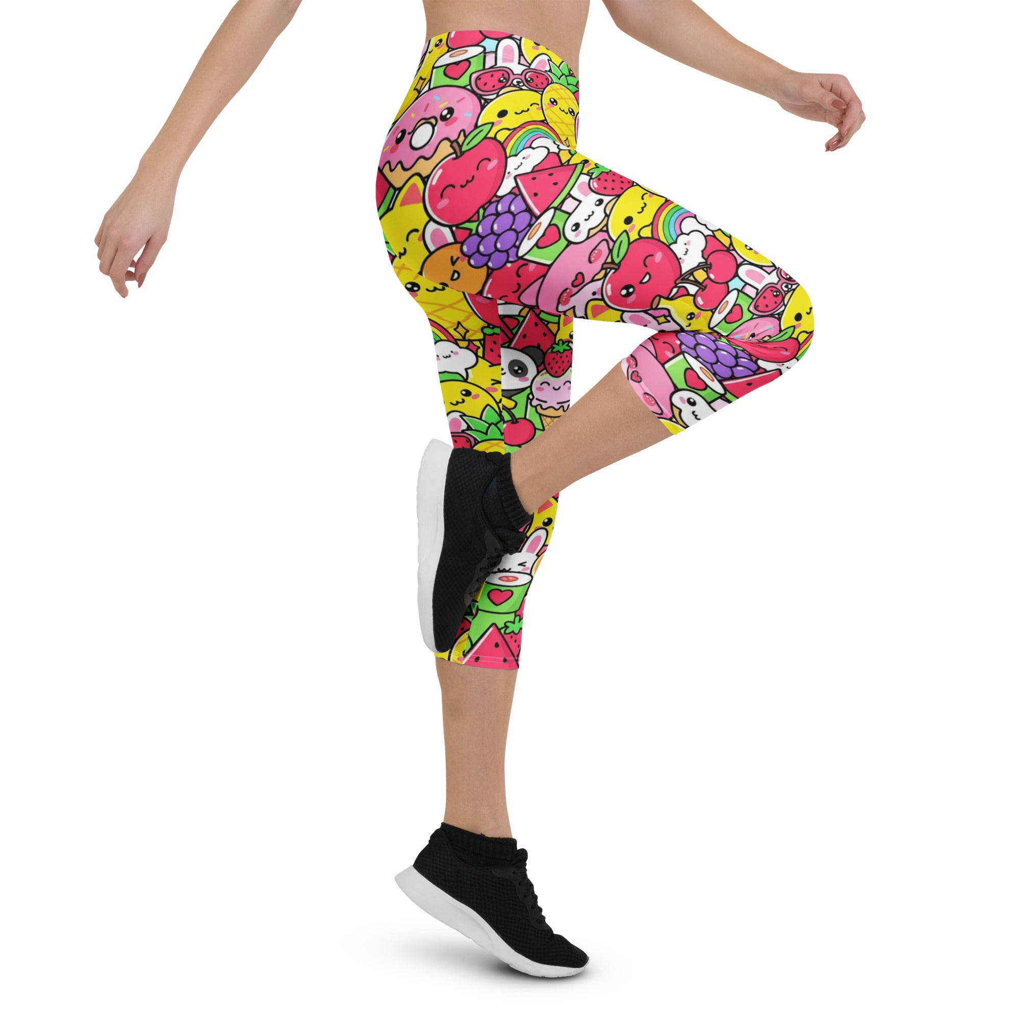 Kawaii Fruit Salad Capri Leggings | GearBunch