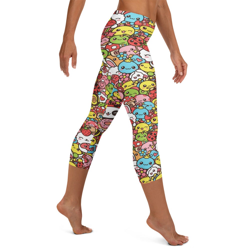 Kawaii Garden Bugs Capri Leggings | GearBunch
