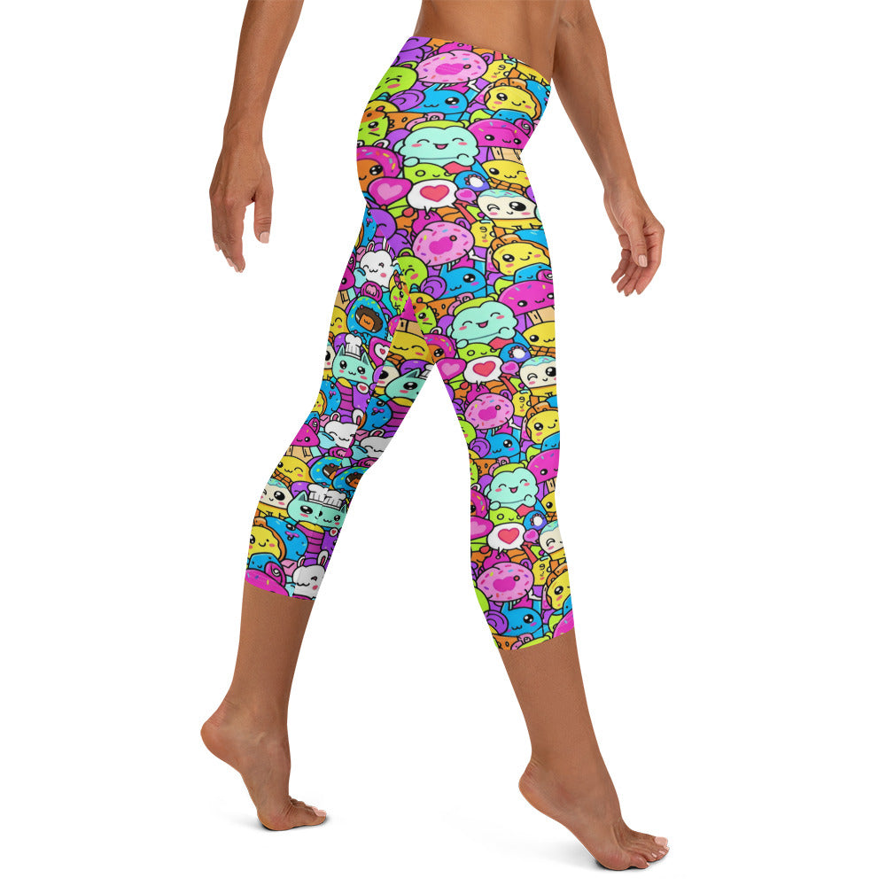 Kawaii Monster Pals Capri Leggings | GearBunch
