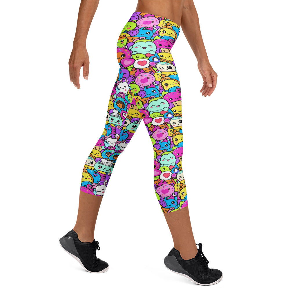 Kawaii Monster Pals Capri Leggings | GearBunch