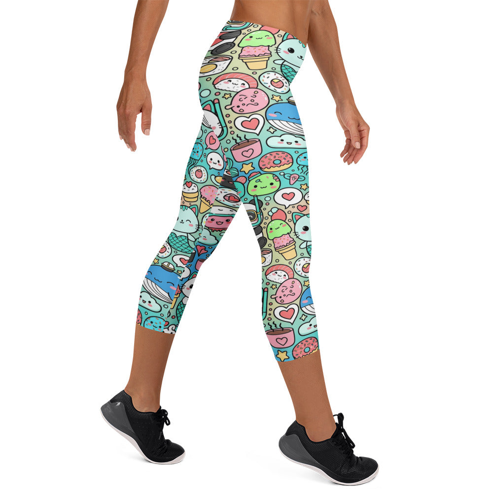 Kawaii Ocean Friends Capri Leggings | GearBunch