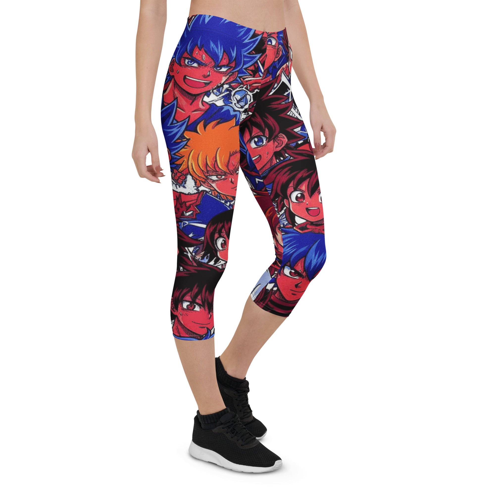 Anime Collage Dark Shonen Capri Leggings | GearBunch