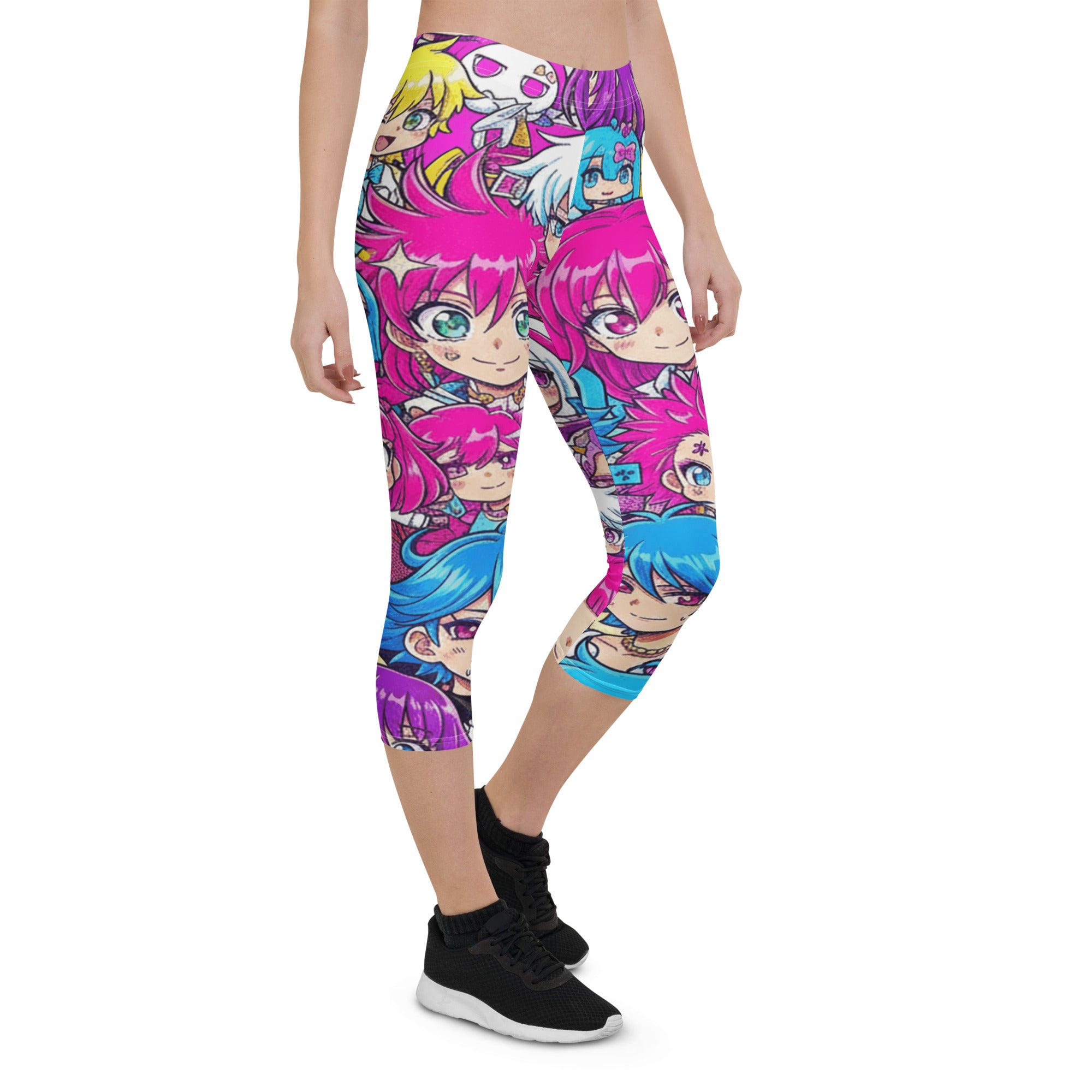 Anime Collage Pop Idol Capri Leggings | GearBunch