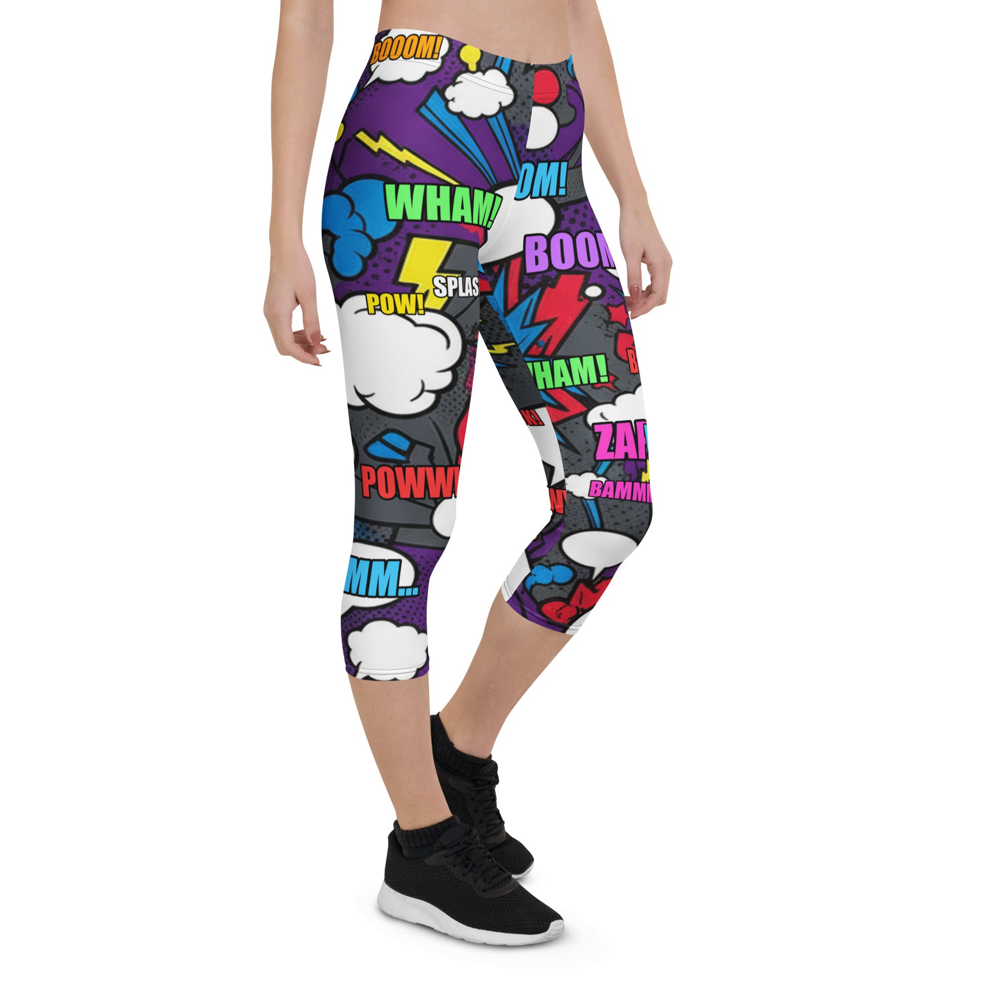 Comic Strip Dark Knight Capri Leggings | GearBunch