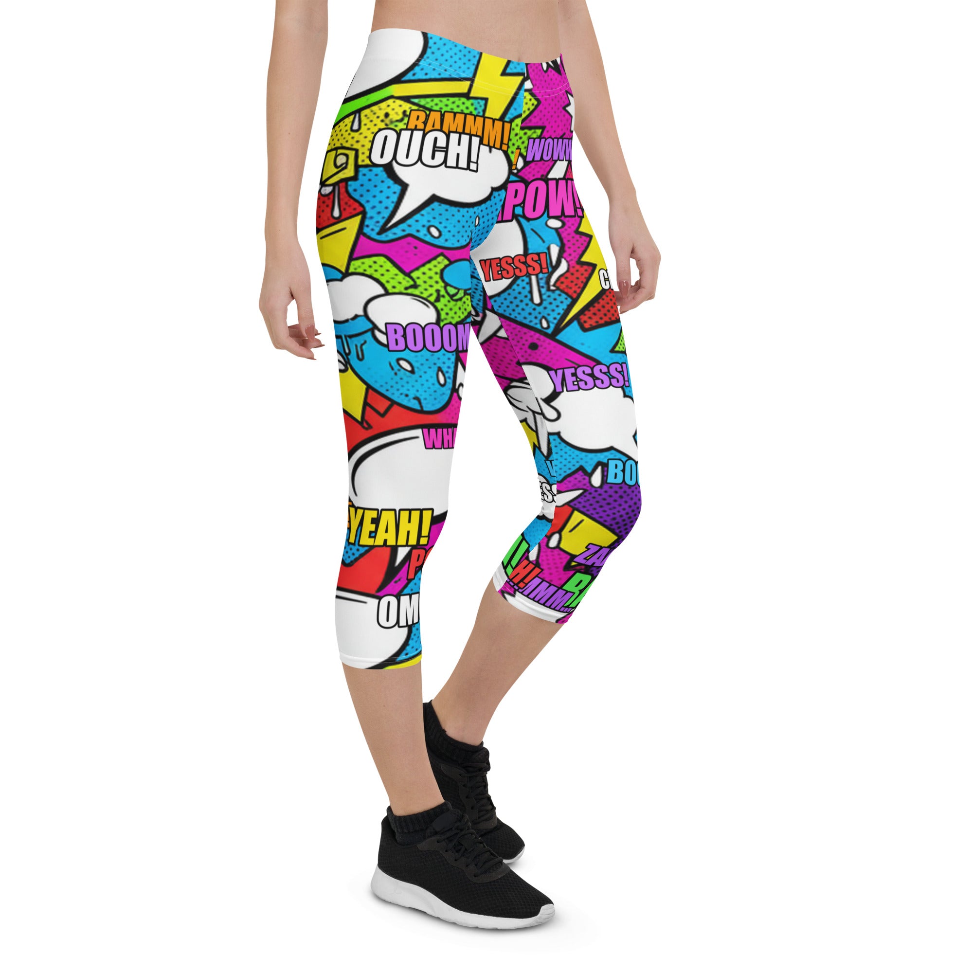 Comic Strip Graffiti Street Capri Leggings | GearBunch
