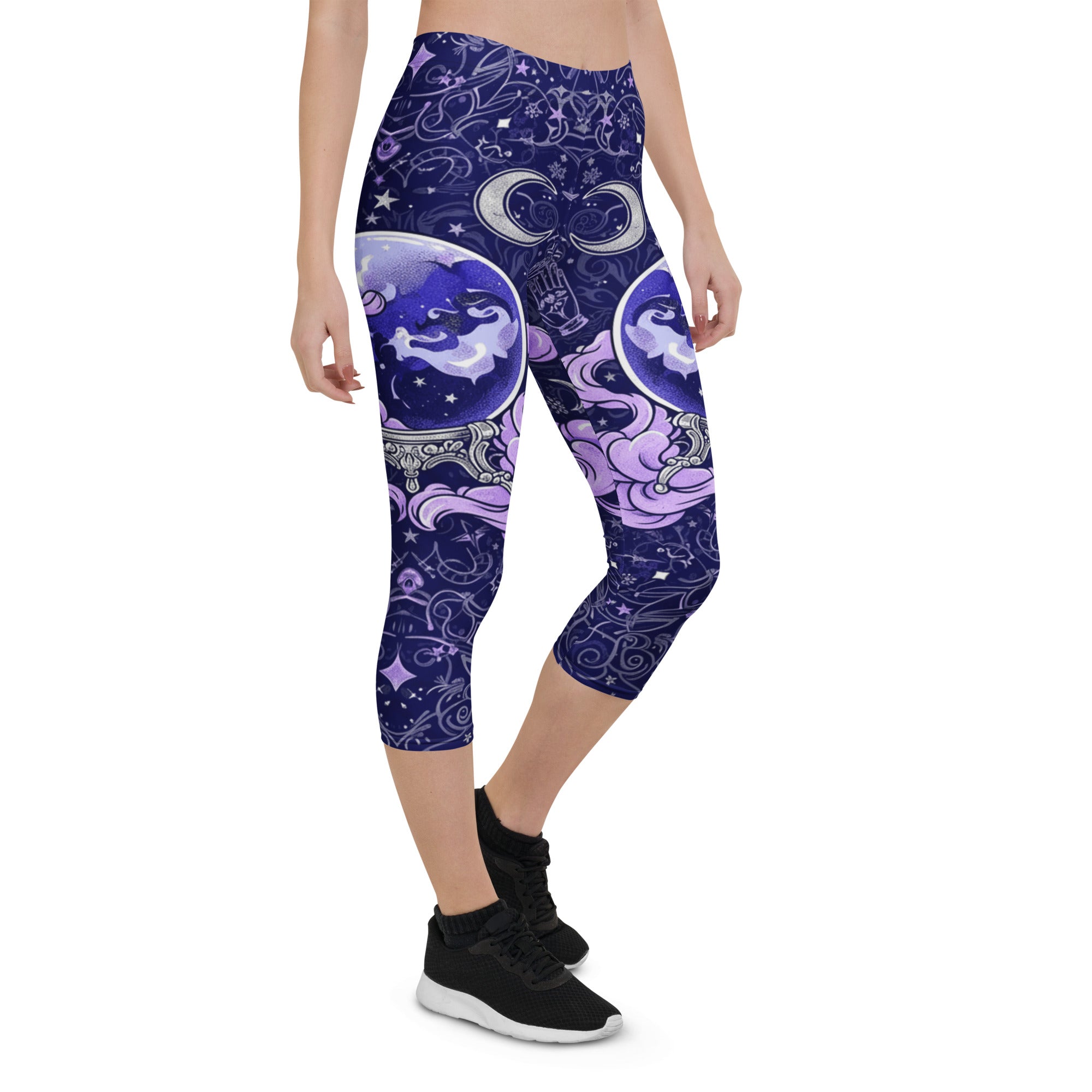 Crystal Ball Smoke Magic Capri Leggings | GearBunch