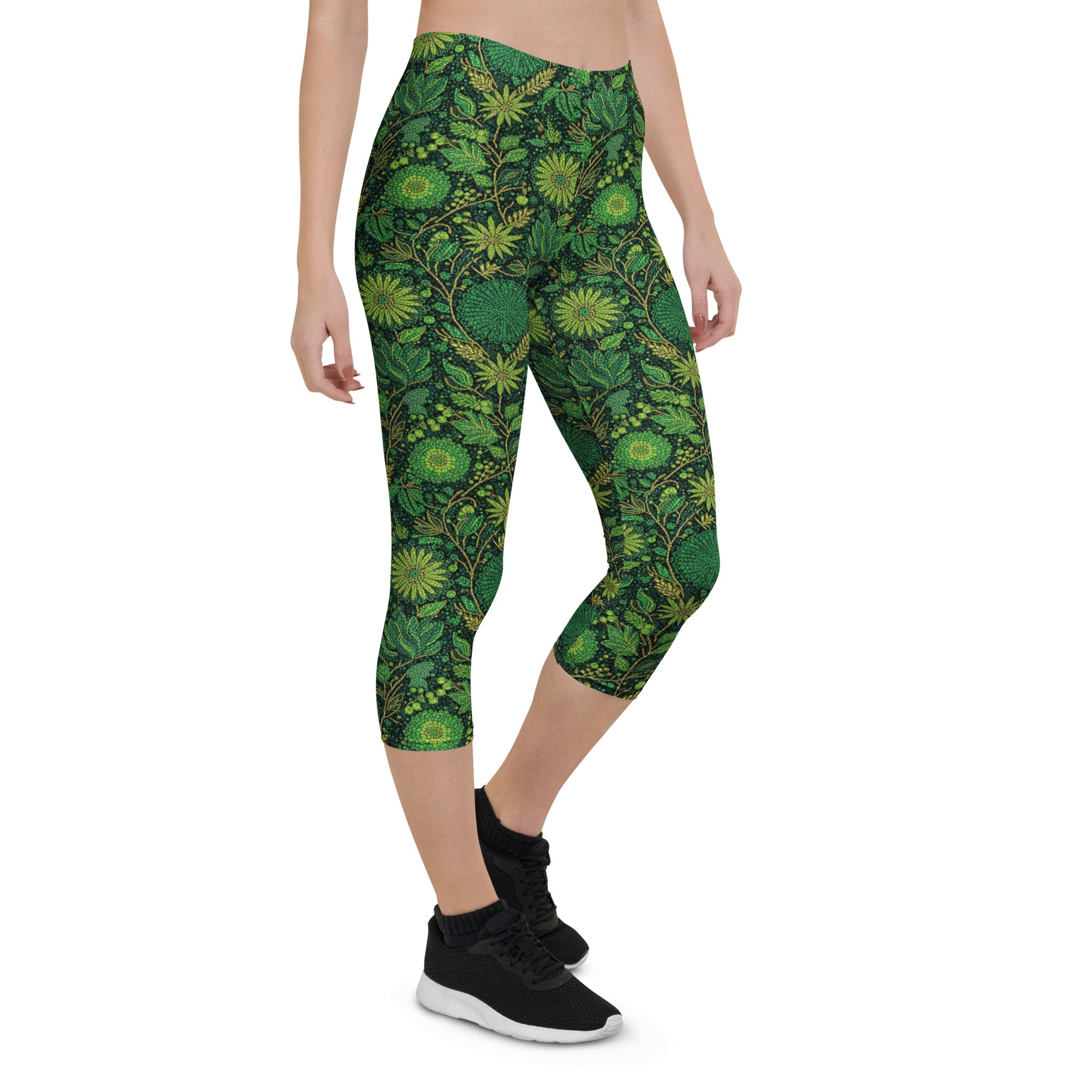 Emerald Jungle Capri Leggings | GearBunch