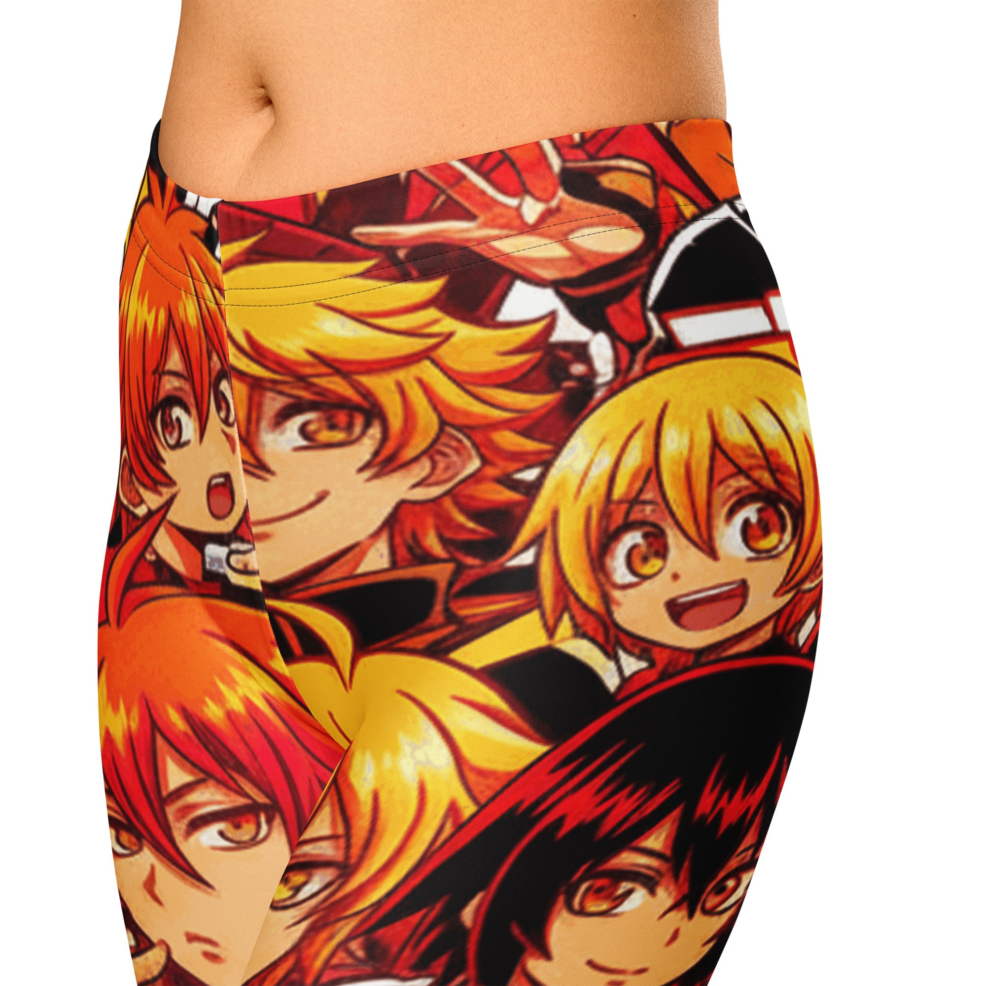 Anime Fire Spirit Capri Leggings | GearBunch
