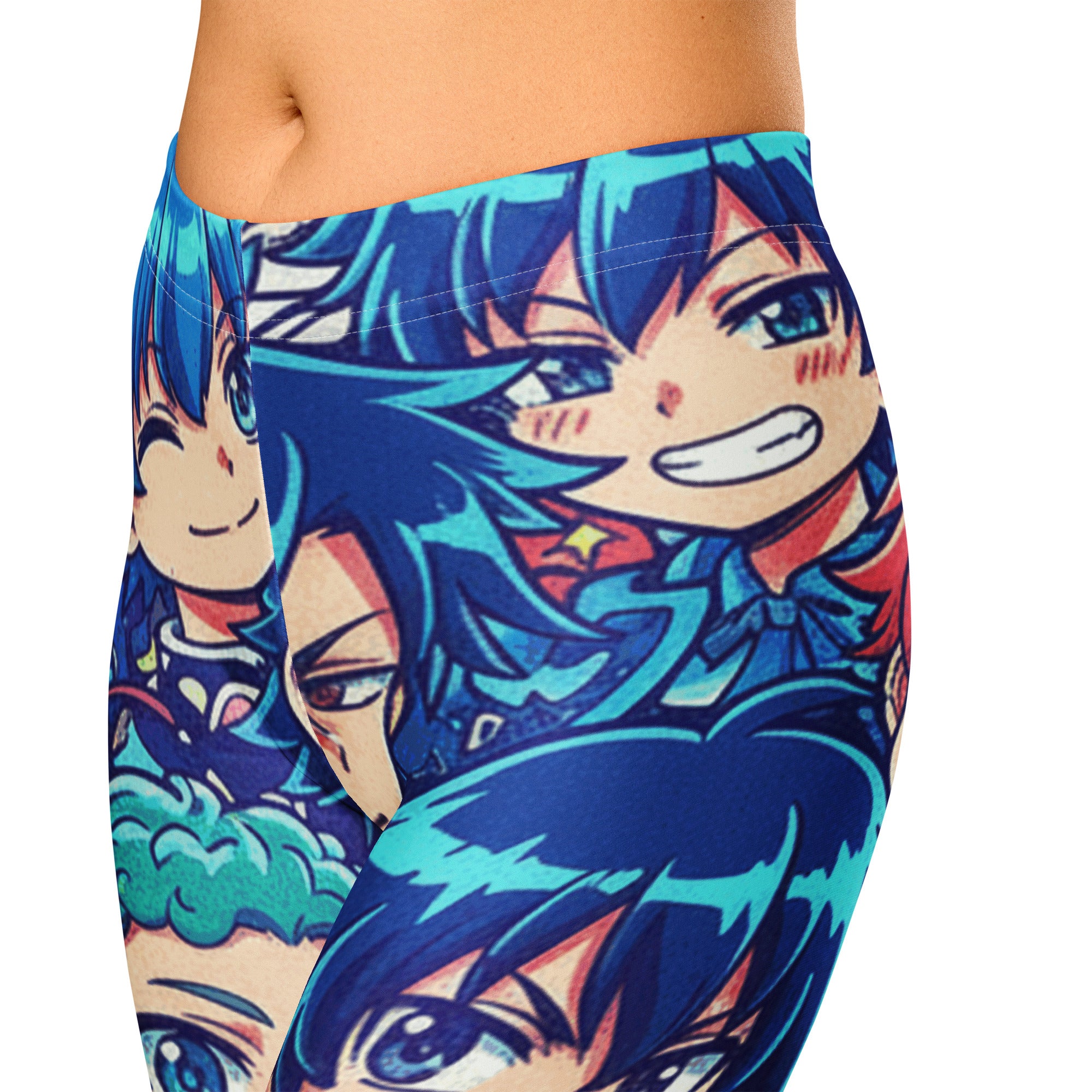 Anime Ocean Wave Capri Leggings | GearBunch