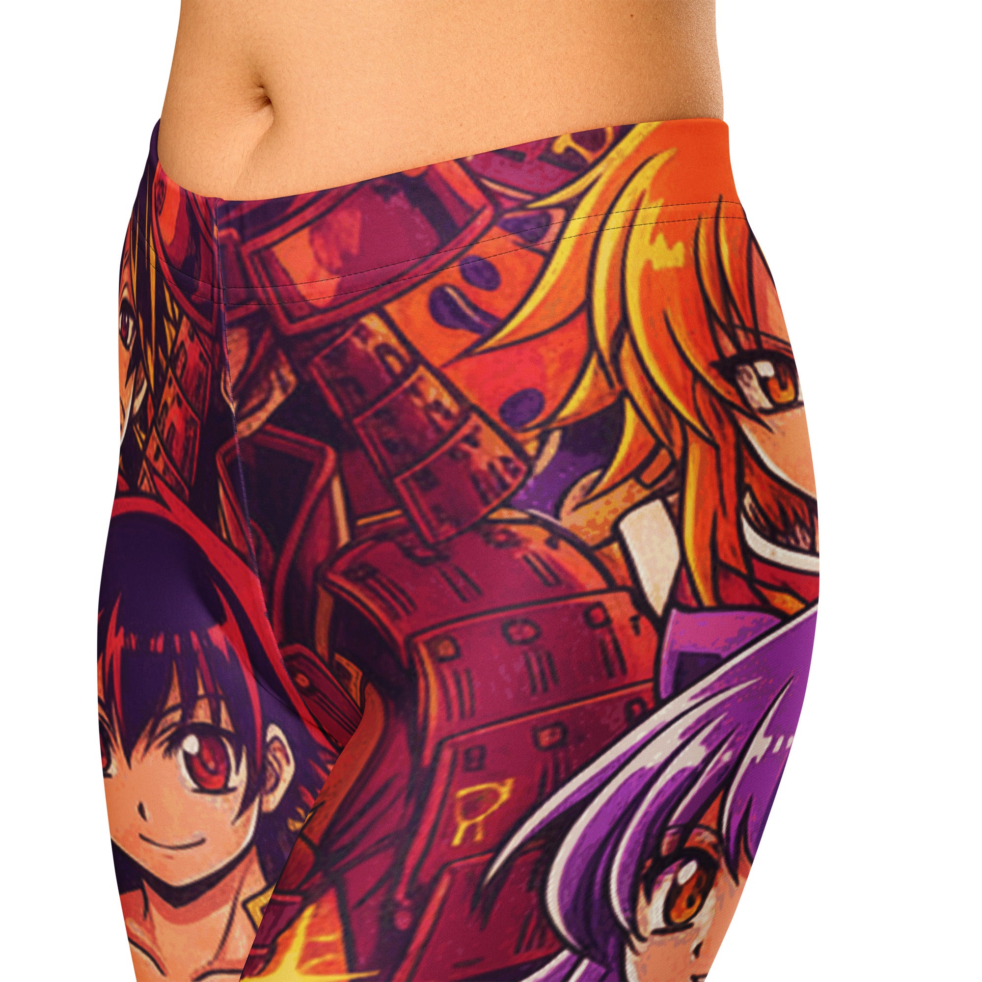 Anime Collage Sunset Samurai Capri Leggings | GearBunch