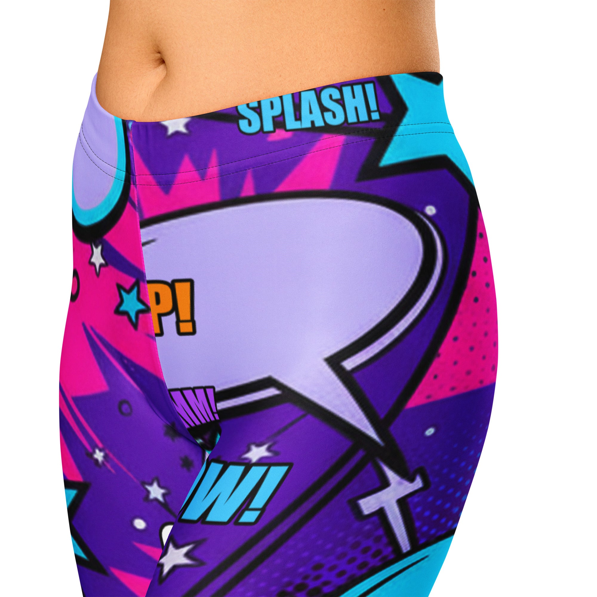 Comic Pop Galaxy Purple Capri Leggings | GearBunch