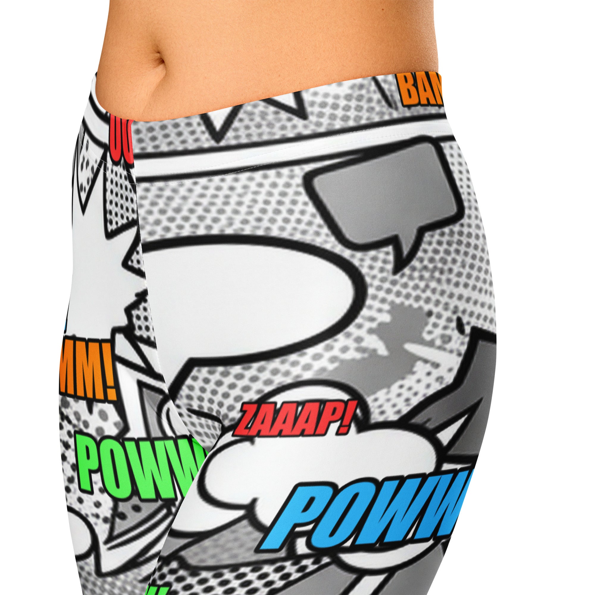 Comic Pop Monochrome Capri Leggings | GearBunch