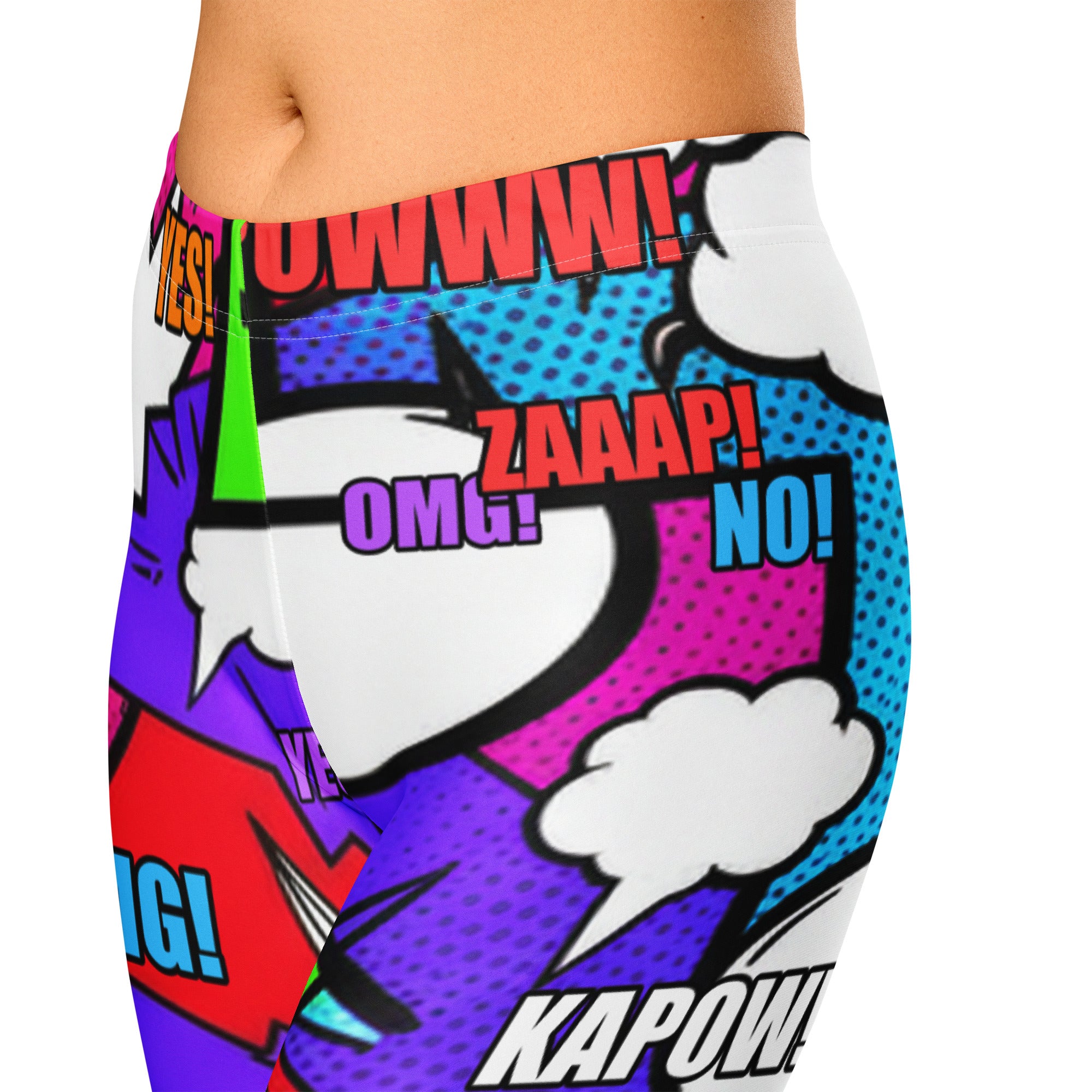 Comic Pop Neon Pink Capri Leggings | GearBunch