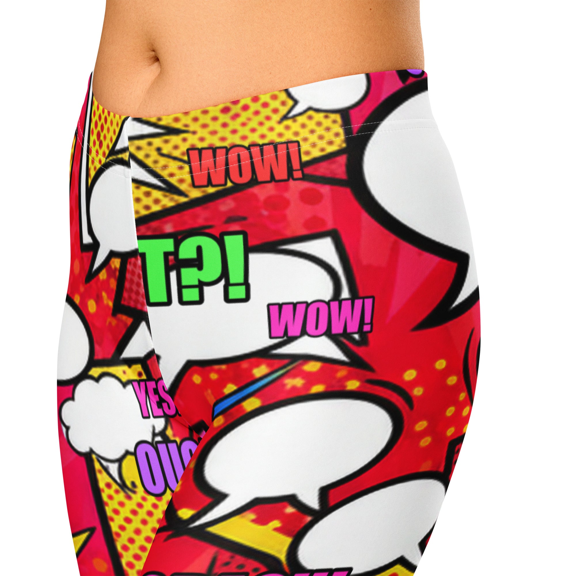 Comic Pop Retro Red Capri Leggings | GearBunch