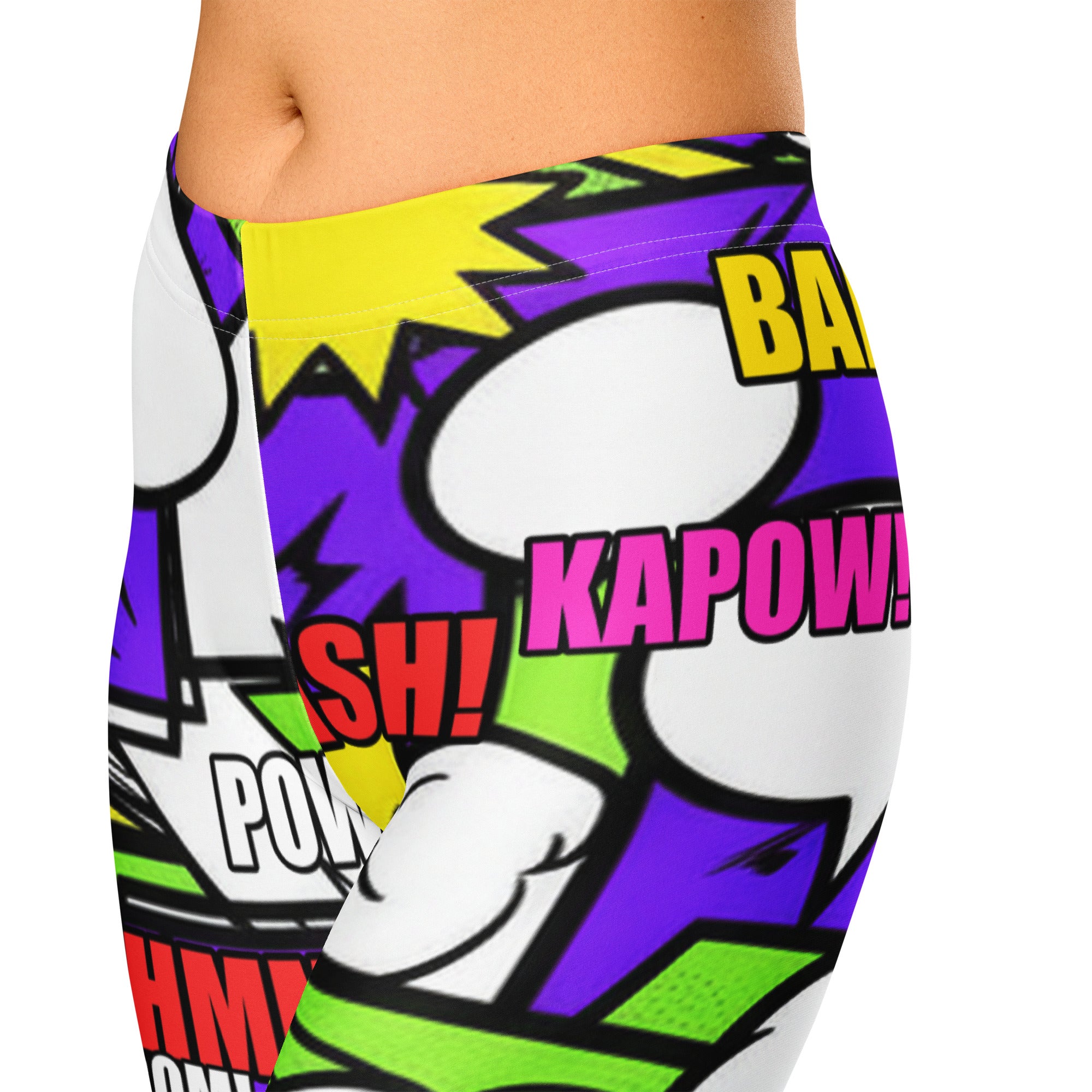 Comic Pop Toxic Green Capri Leggings | GearBunch