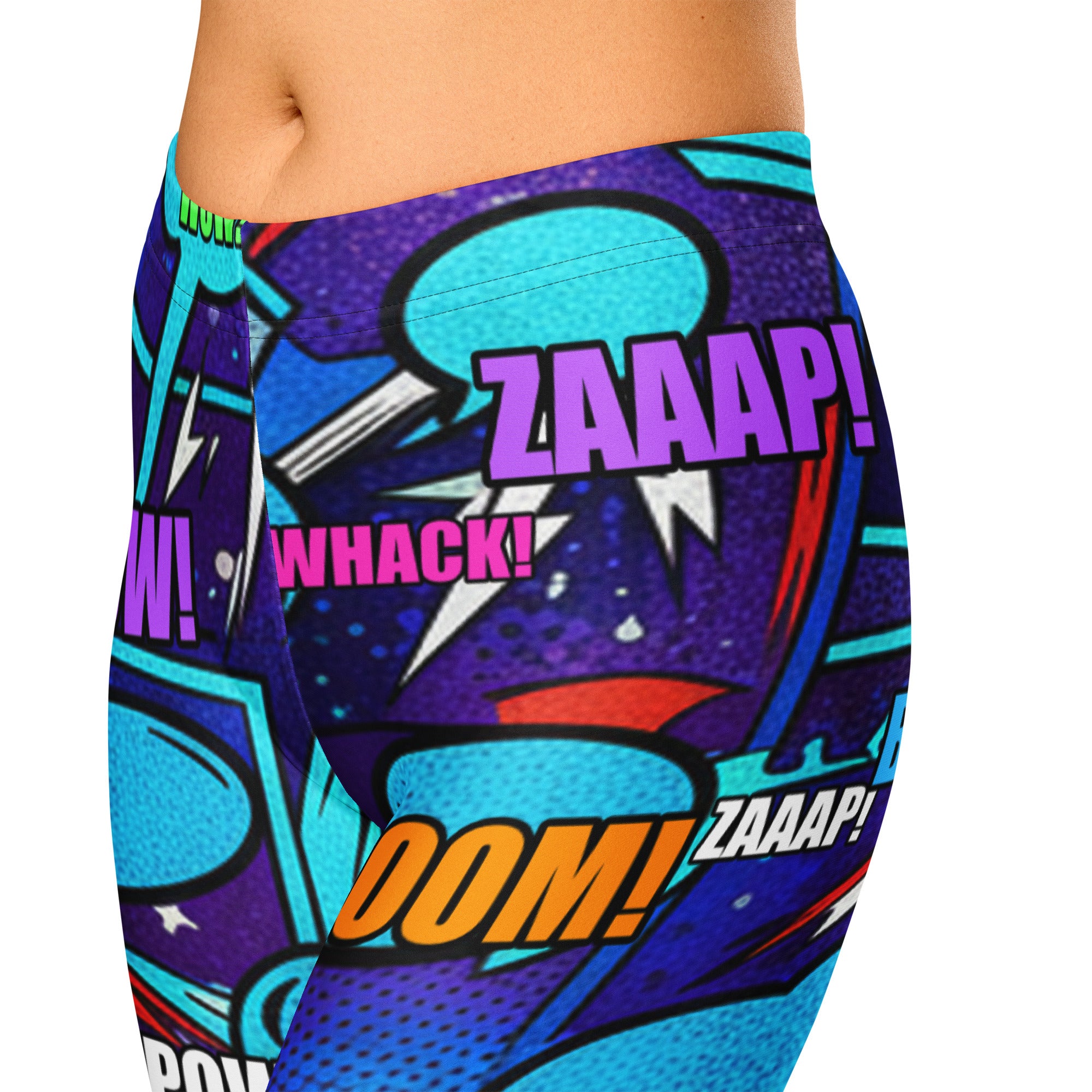 Comic Strip Space Battle Capri Leggings | GearBunch