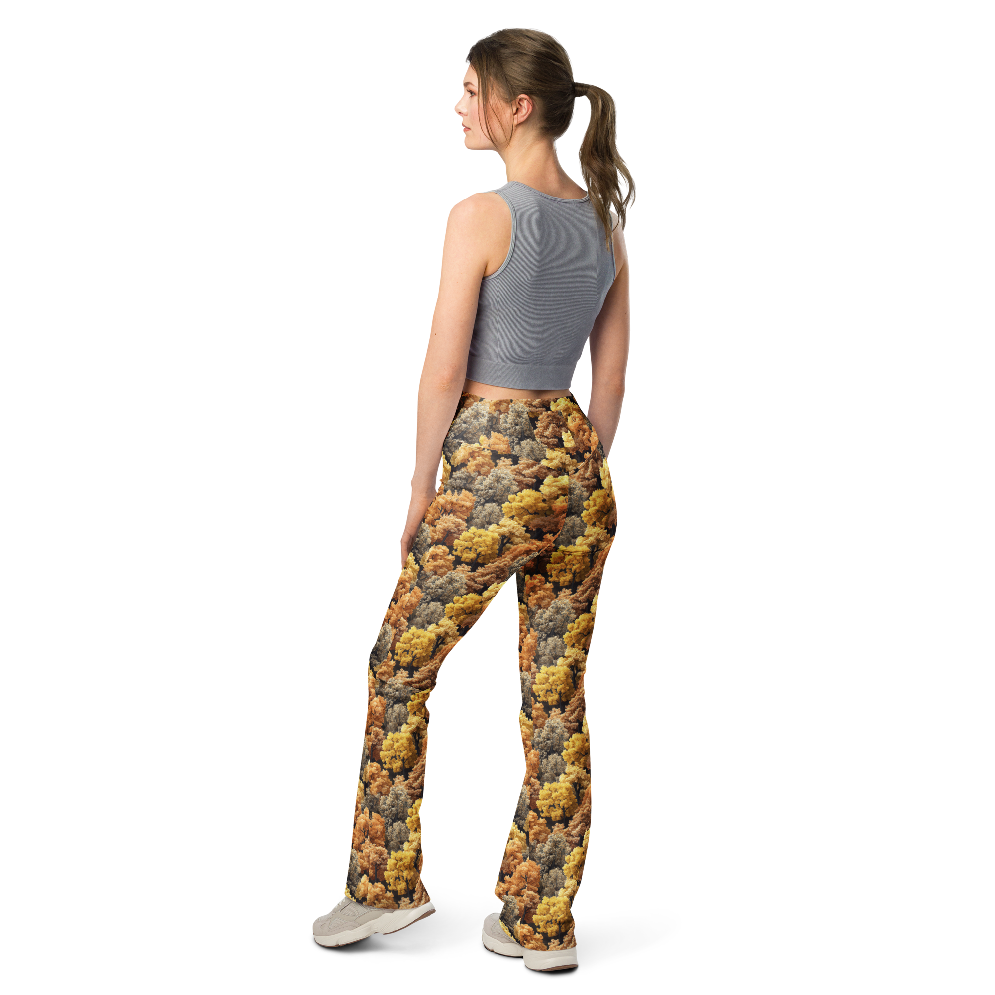 Autumn Forest Flare Leggings Rear View