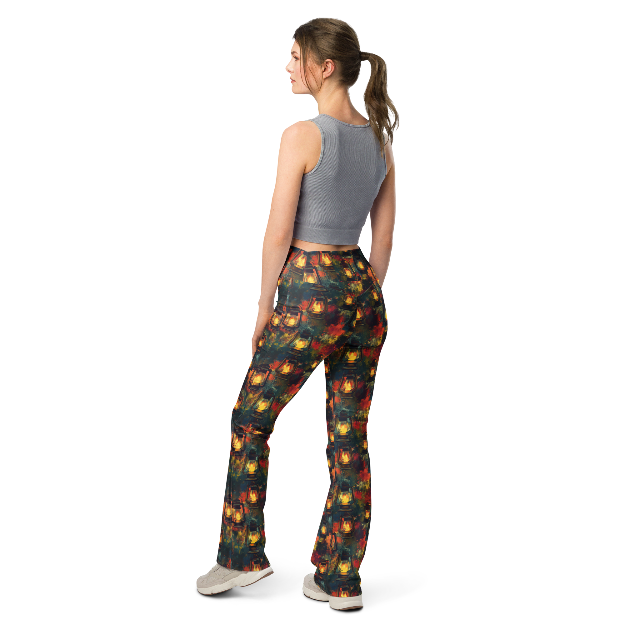 Rustic Lantern Flare Leggings Rear View