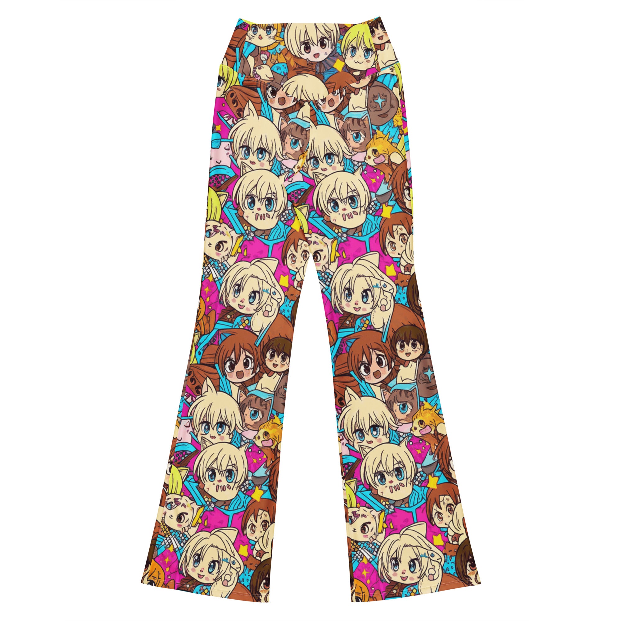 Anime Cat Cafe Flare Leggings | GearBunch