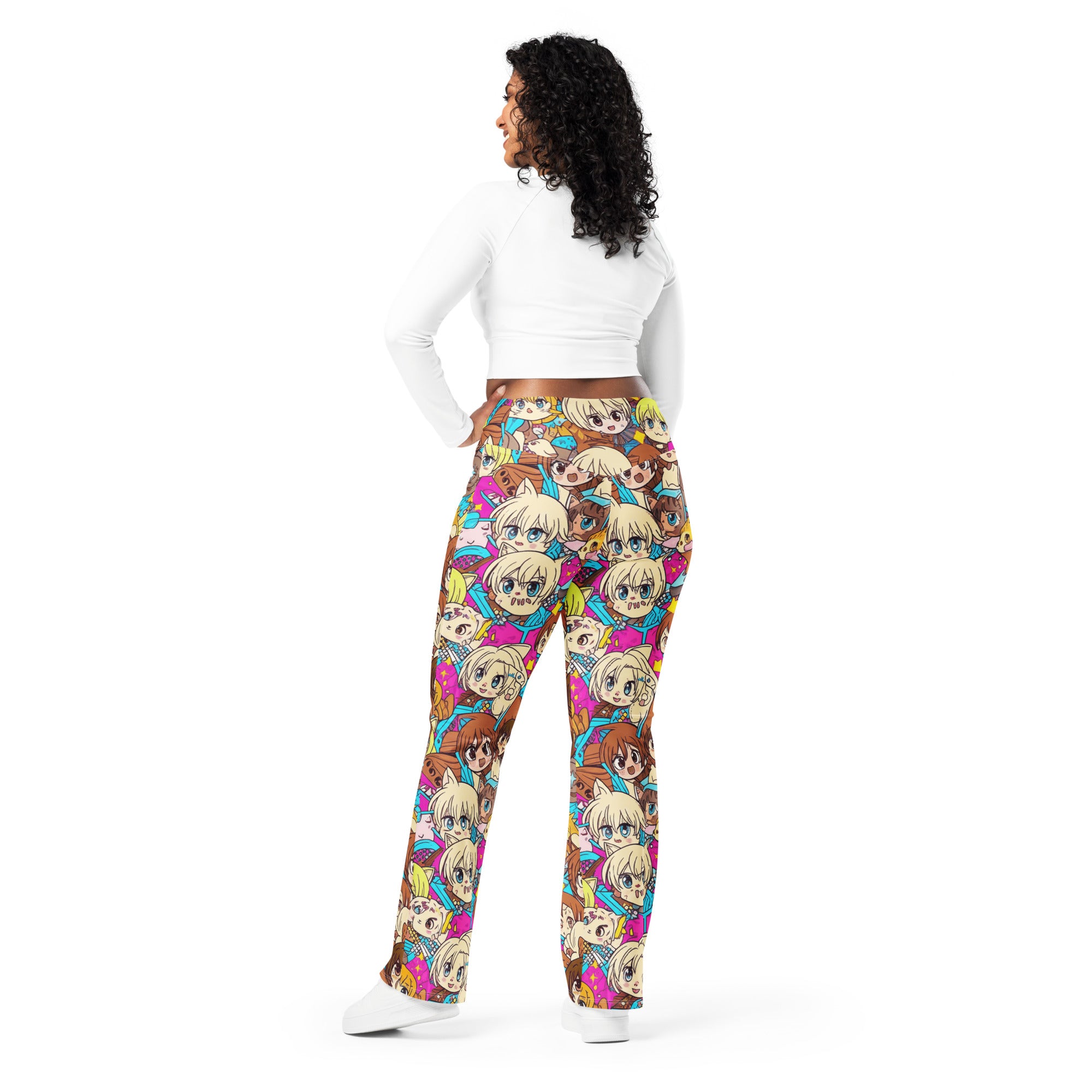 Anime Cat Cafe Flare Leggings | GearBunch