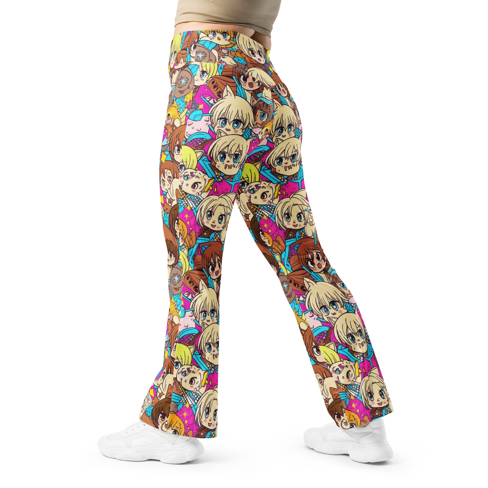 Anime Cat Cafe Flare Leggings | GearBunch