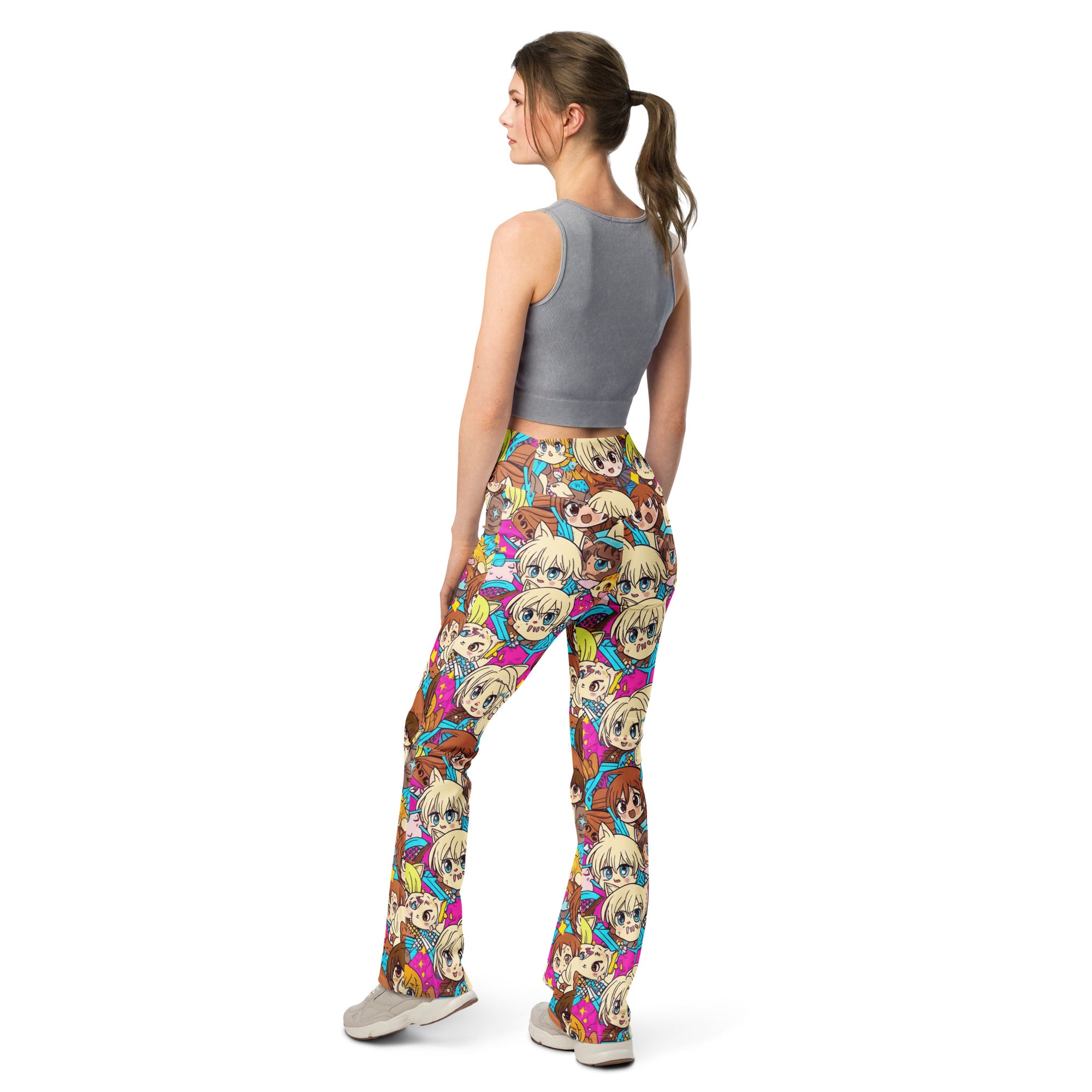 Anime Cat Cafe Flare Leggings | GearBunch