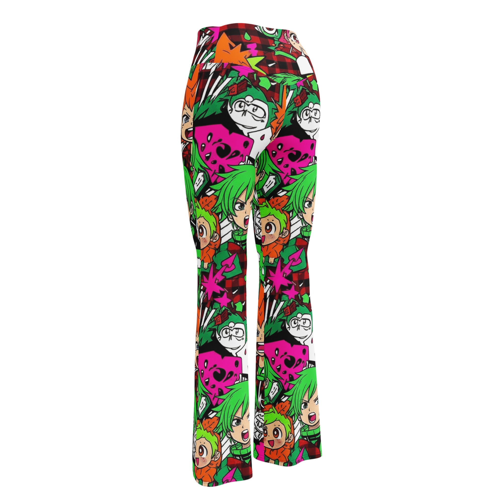Anime Collage Flare Leggings | GearBunch