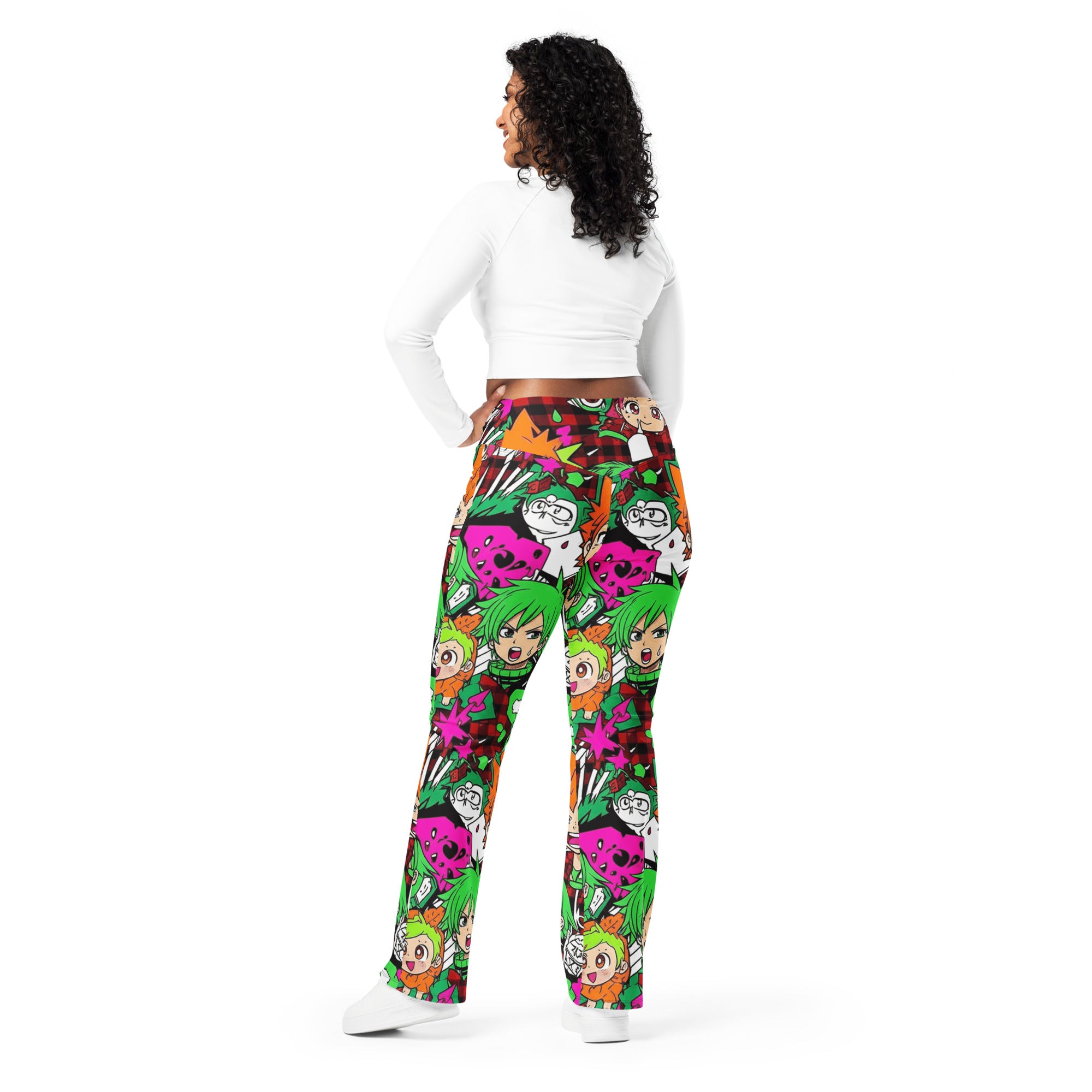Anime Collage Flare Leggings | GearBunch