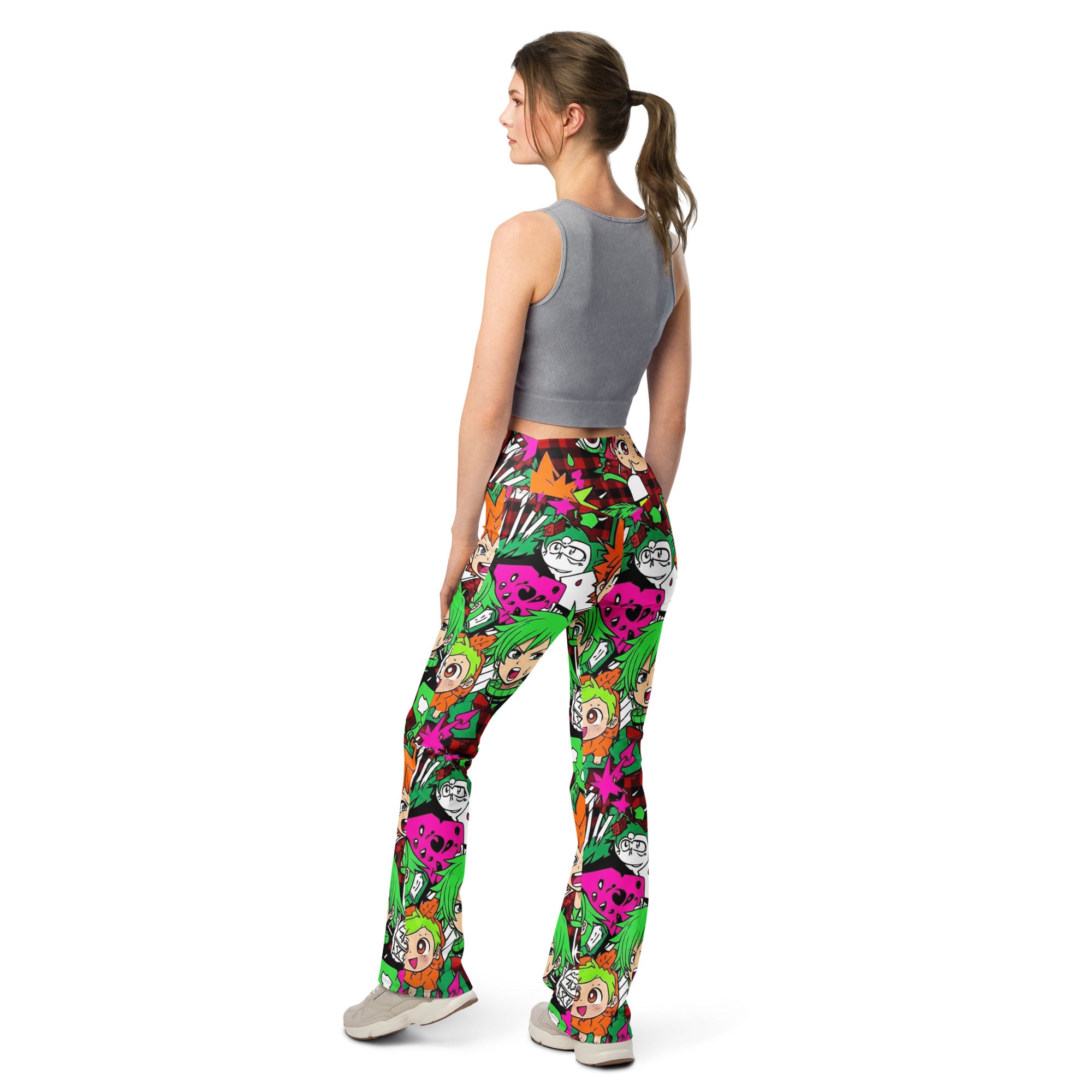 Anime Collage Flare Leggings | GearBunch