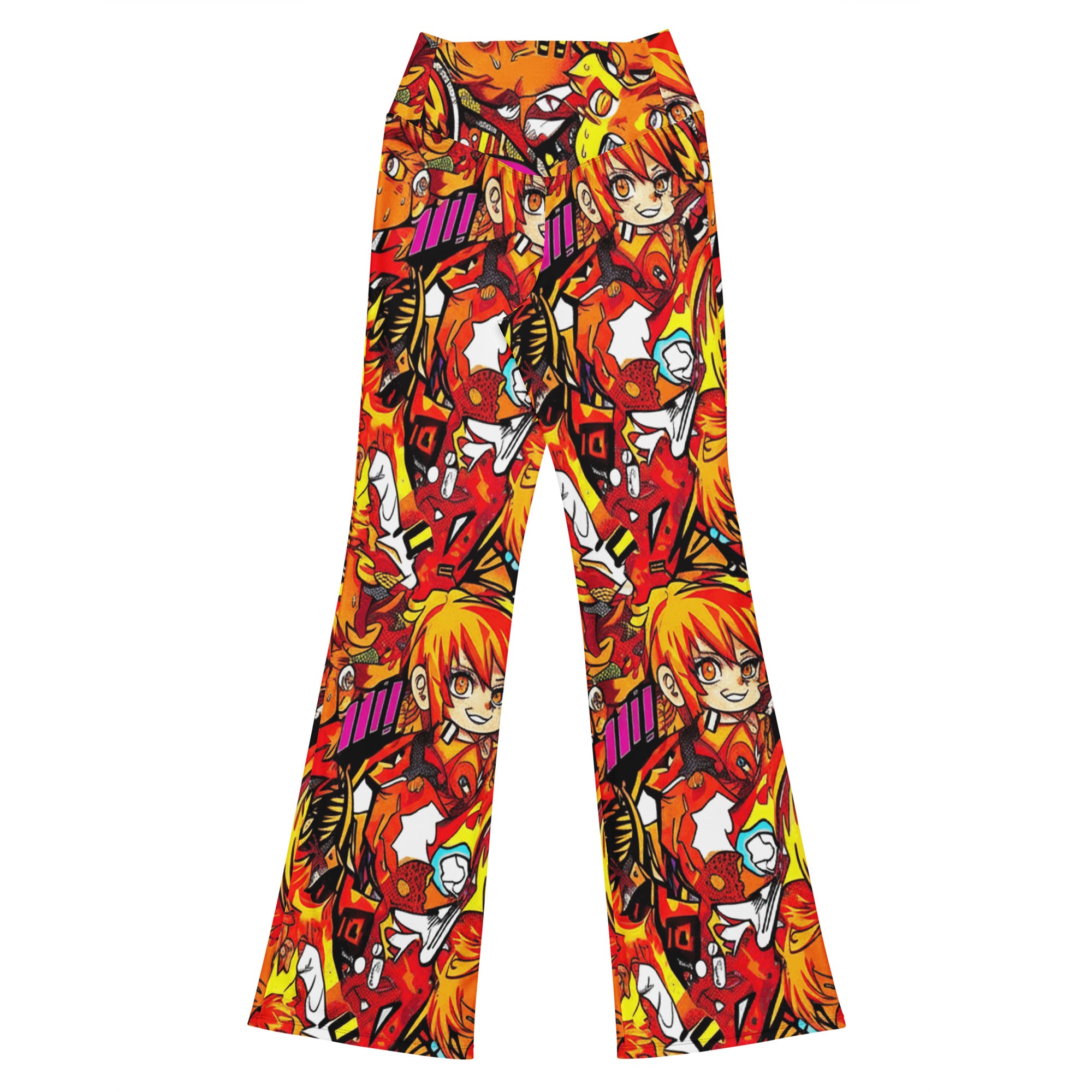 Anime Collage Fire Spirit Flare Leggings | GearBunch