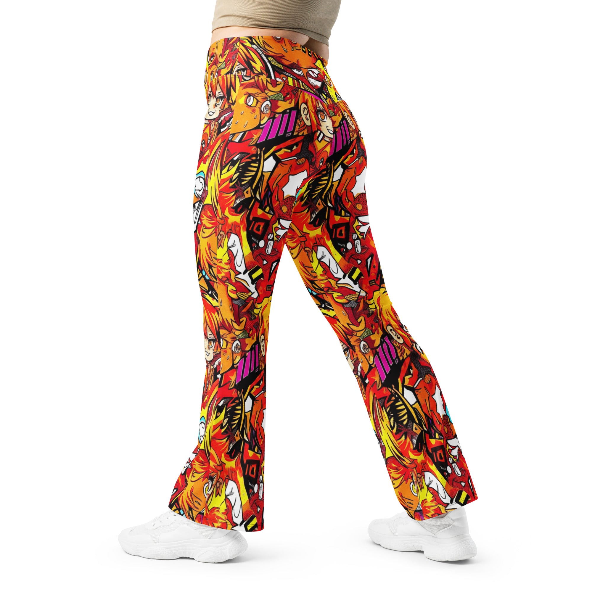 Anime Collage Fire Spirit Flare Leggings | GearBunch